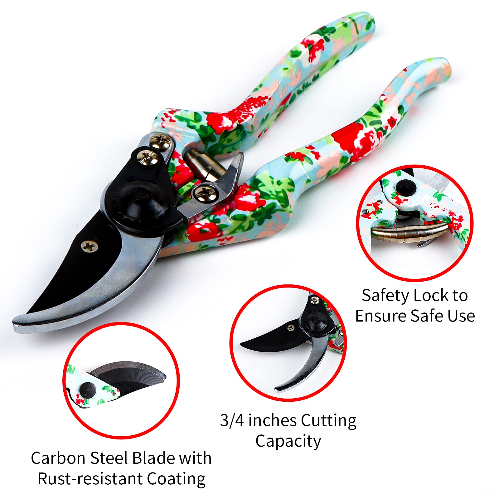 Premium 11-Piece Heavy Duty Floral Garden Tools Set - Includes Hand Trowel, Rake, Weeder, Pruner & Sprayer - Complete Gardening Kit with Storage Tote Bag & Gloves - Perfect Gift for Women Gardeners - Ideal for Planting, Weeding, Pruning & Outdoor Gardening Activities