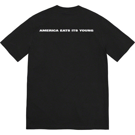 Supreme America Eats Its Young T-Shirt - Grey Cotton Streetwear Tee for Men & Women | Perfect for Casual Wear, Street Fashion & Hip Hop Style