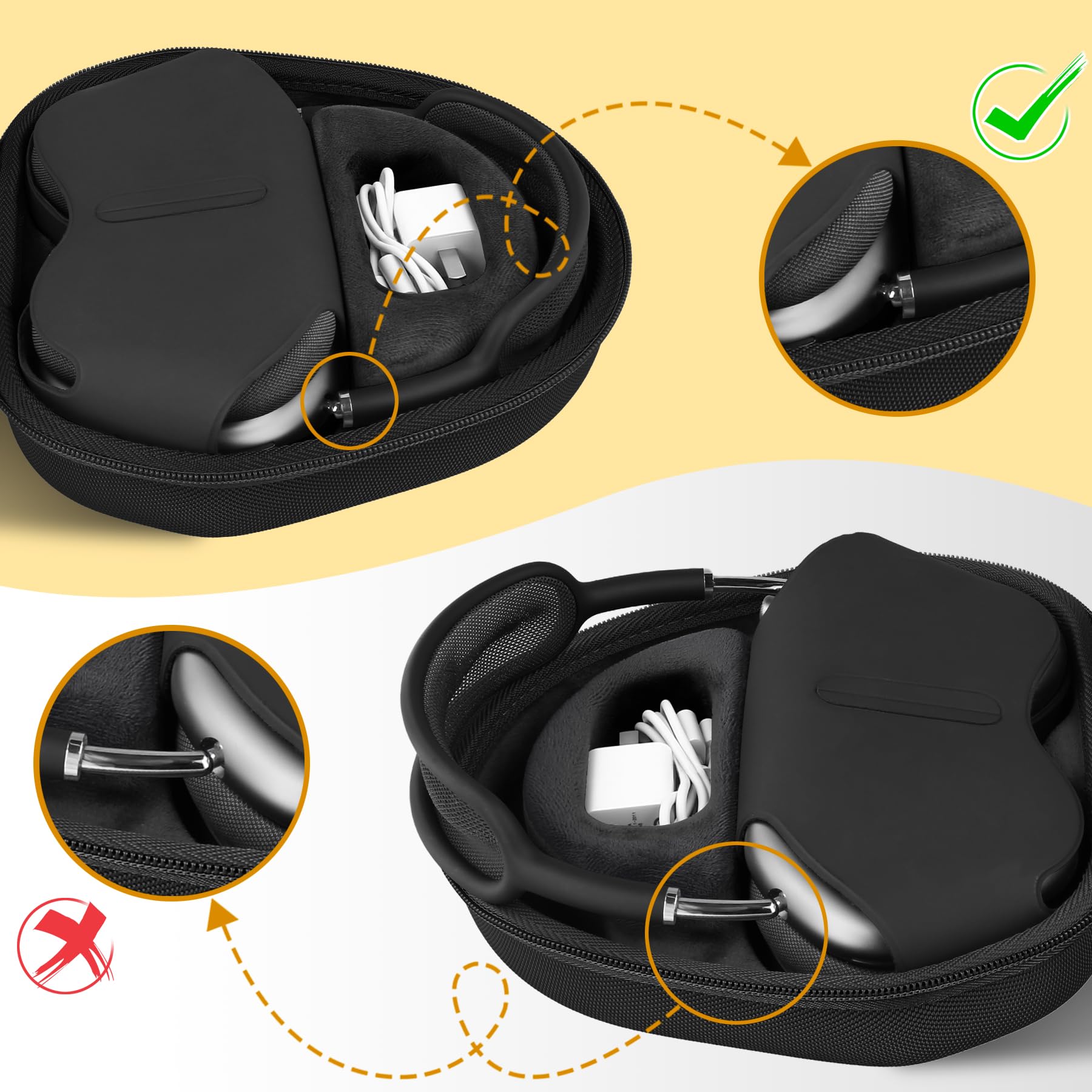 Premium Hard Storage Case for Apple AirPods Max - Auto Sleep Mode Activation, Upgraded Protective Travel Carrying Case (Case Only) - Perfect for Travel, Commuting & Home Storage