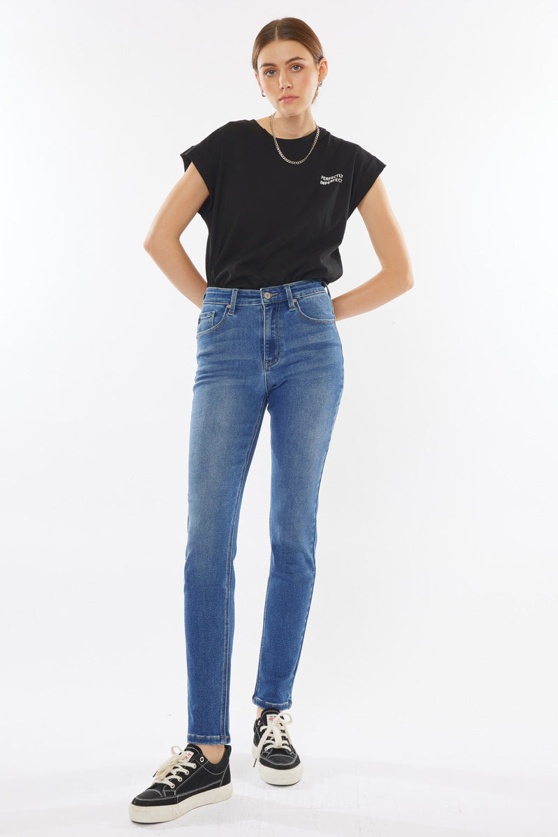Jovi Essentials High Rise Cigarette Leg Jeans for Women - Slimming Stretch Denim Pants | Perfect for Casual Wear, Office Outfits & Night Out