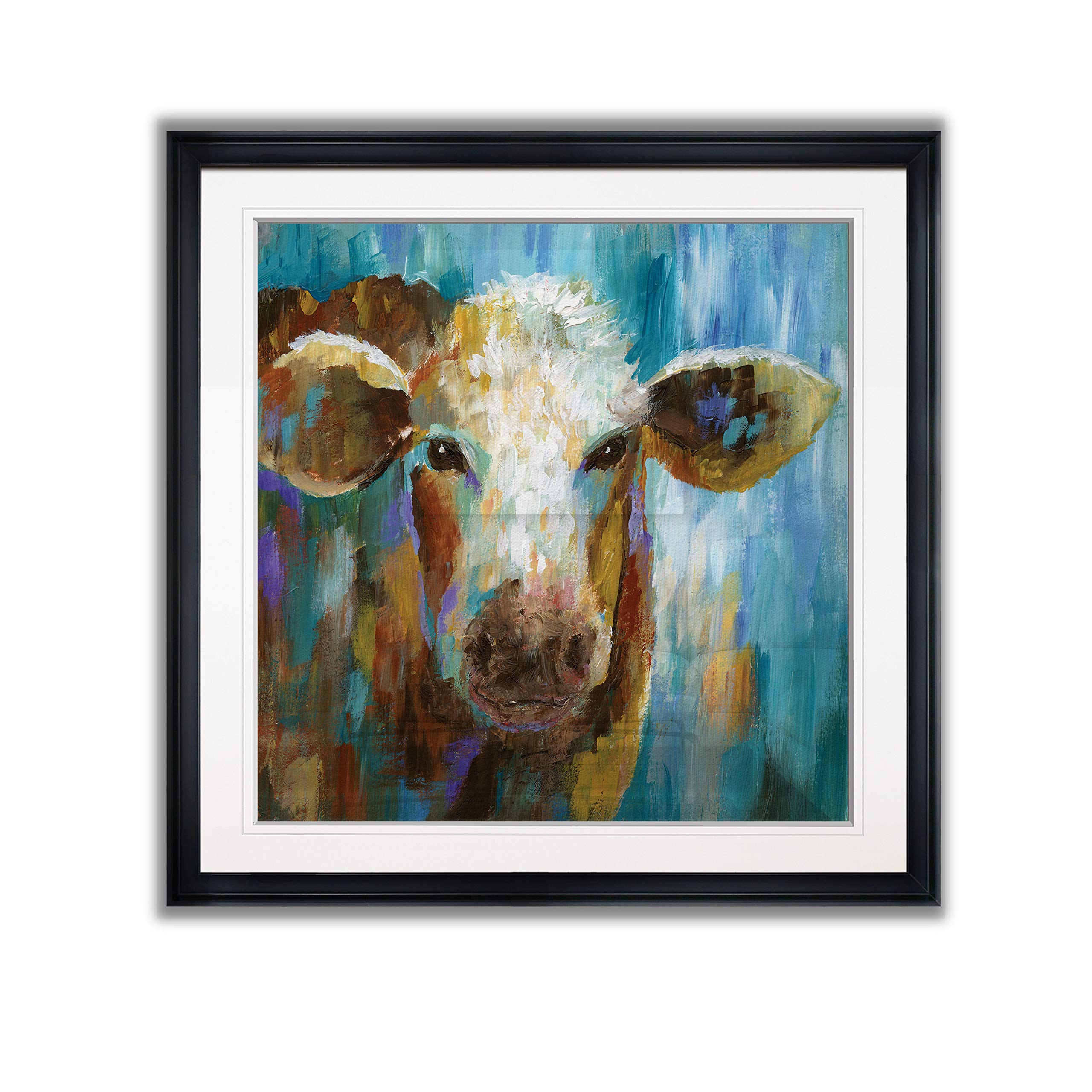 LuLu Belle Calf Painting - Animal Art Framed Nursery Wall Decor - Children's Artwork Giclee Canvas Prints - Ready to Hang - Perfect for Baby Rooms & Kids Bedrooms