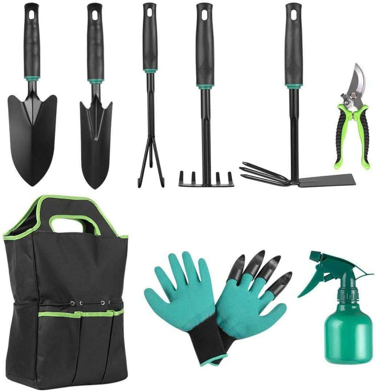 9-Piece Gardening Tools Set with Bag & Gloves - Complete Garden Tool Kit for Vegetables, Flowers & Plants | Durable Hand Tools for Weeding, Planting & Landscaping | Perfect Gift for Home Gardeners