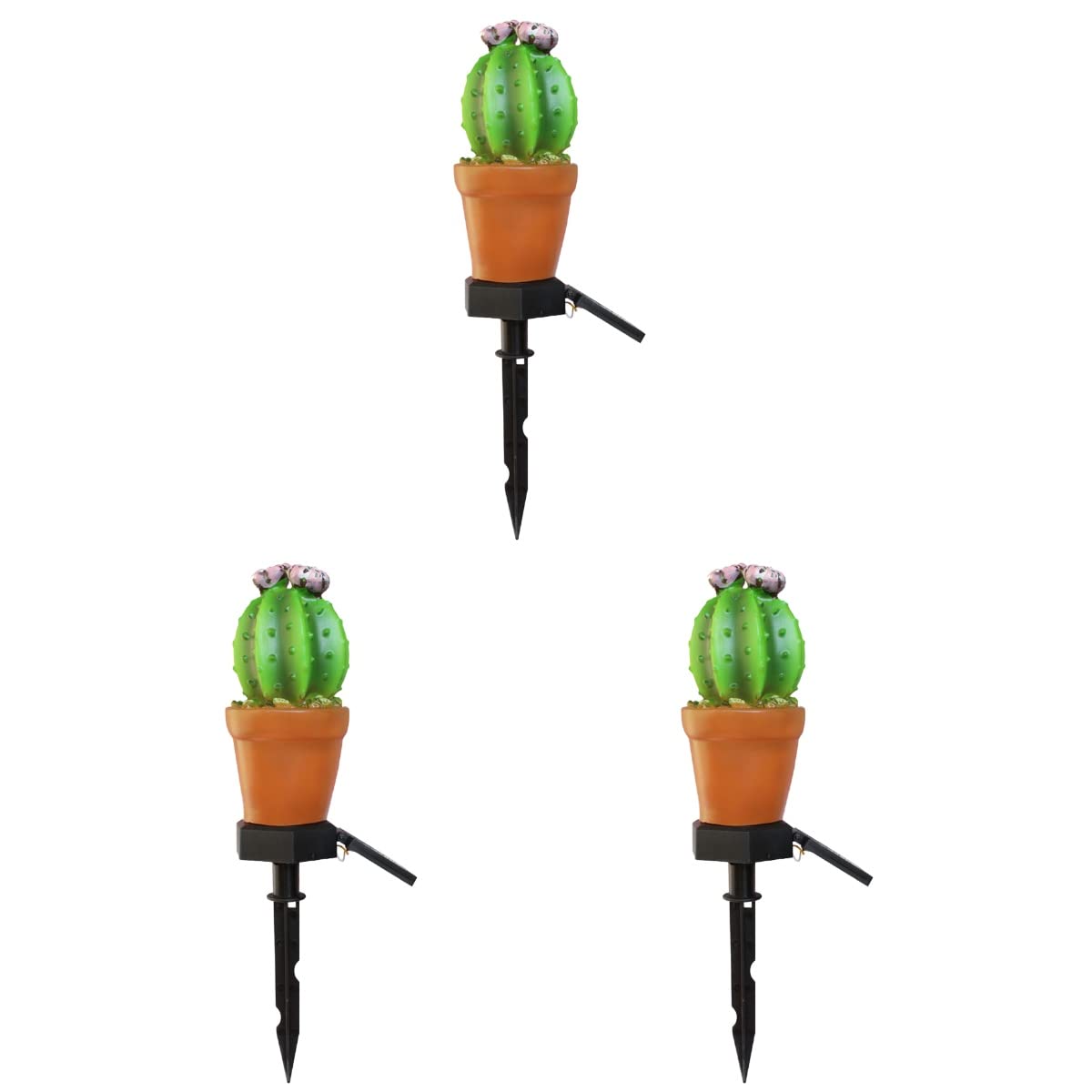 Solar Powered Cactus Garden Stakes Lights - Waterproof Outdoor Pathway Lighting for Yard, Patio, Lawn Decor (Set of 3) | Perfect for Landscape Lighting, Walkway Illumination & Backyard Decoration