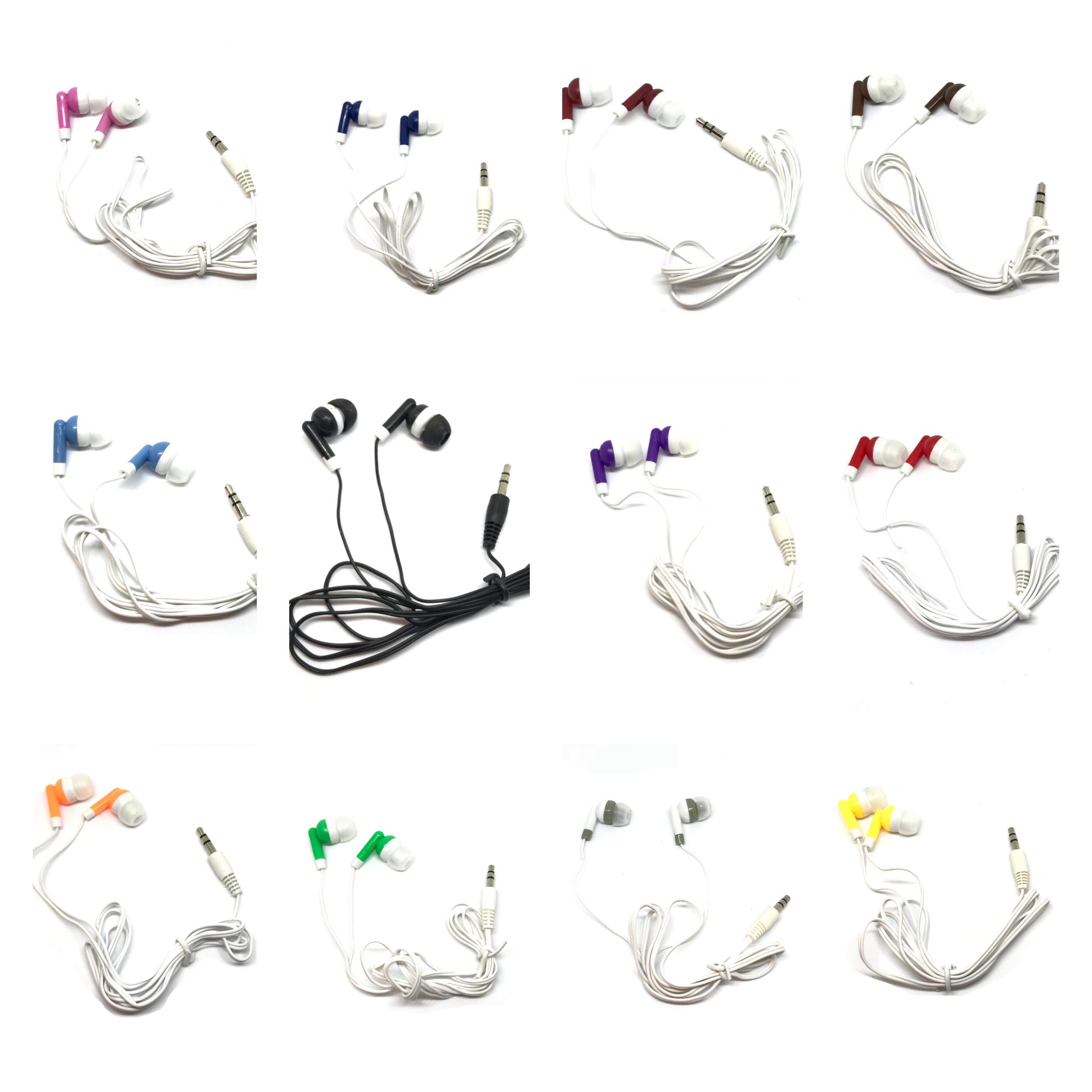 Wholesale Bulk 500 Pack Earbuds Headphones for iPhone, Android, MP3 Player - Mixed Colors | TFD Supplies | Perfect for Schools, Gyms, Events & Retail Stores