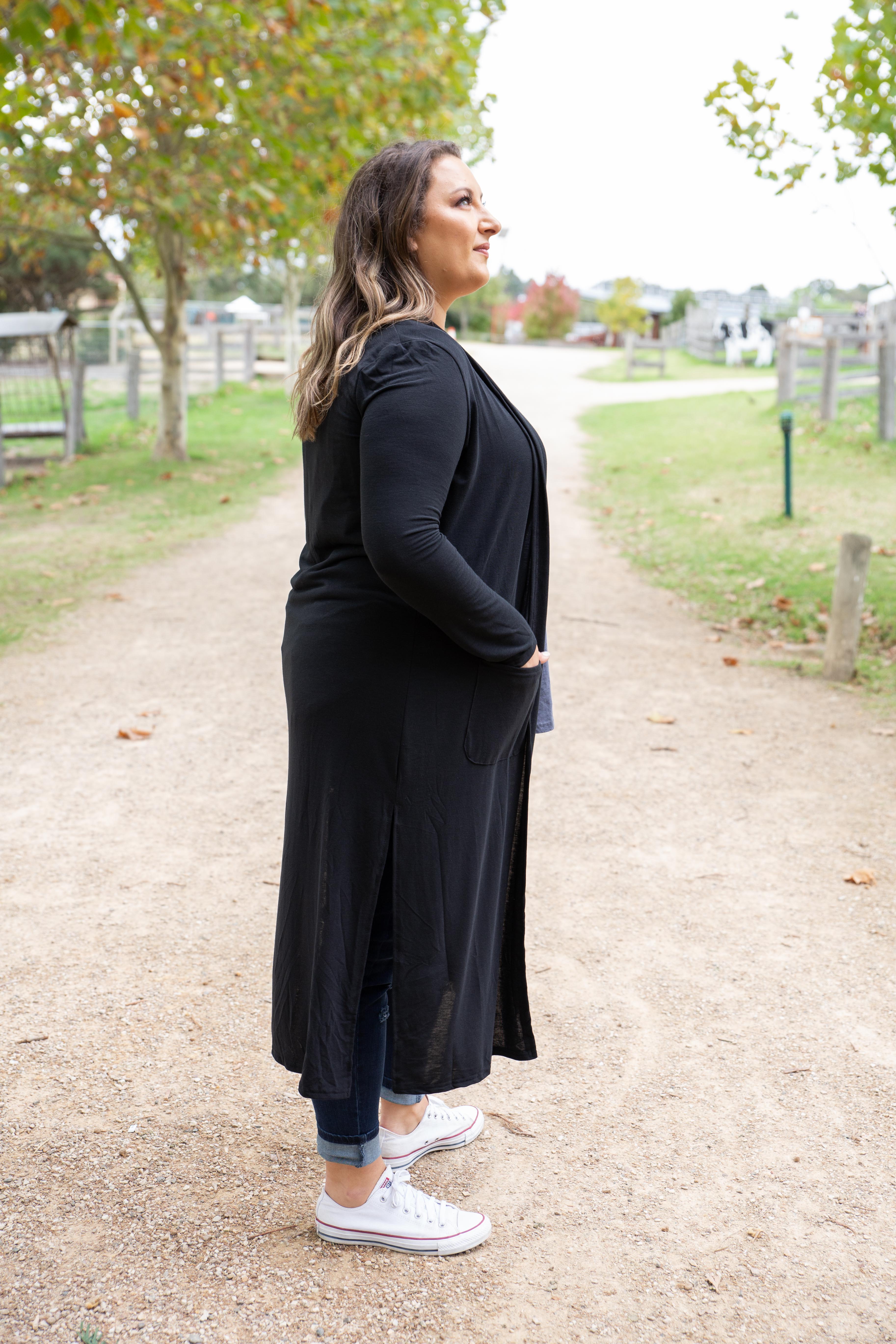 Black Jane Cardigan for Women - Cozy Knit Sweater for Fall & Winter - Perfect for Office, Casual Outfits and Layering