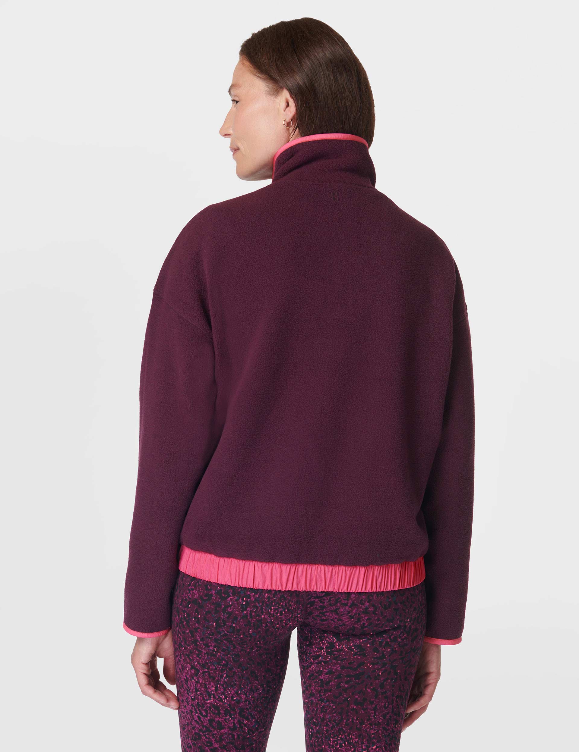 Women's Mallow Half Zip Pullover Sweatshirt - Soft Fleece Hoodie in Midnight Cherry Purple | Cozy Loungewear for Fall & Winter