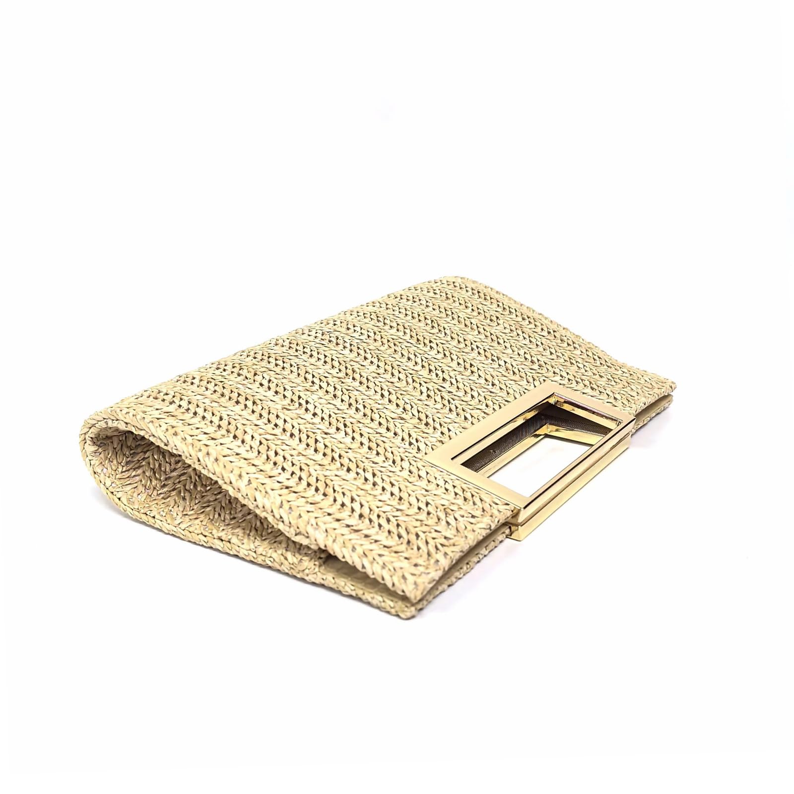 Elegant Straw Clutch Purse for Women - Small Top Handle Evening Bag with Chain Shoulder Strap, Crossbody Wedding & Party Purse | Perfect for Bridal Showers, Cocktail Parties & Summer Events