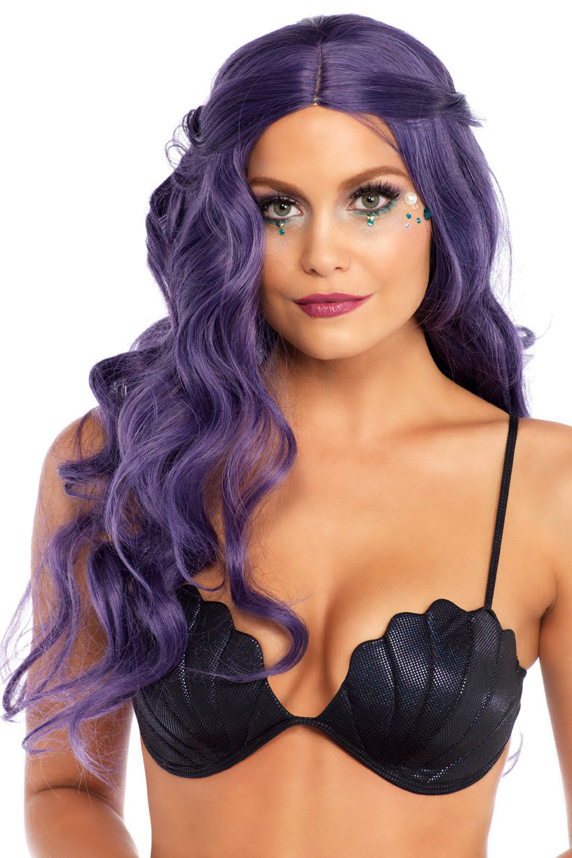 Long Wavy Purple Wig for Women - Soft Synthetic Cosplay Hair - Perfect for Halloween, Costume Parties & Anime Conventions