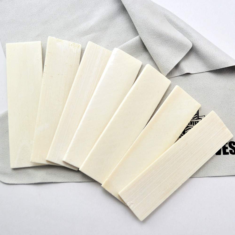 2-Piece Natural Bovine Bone Knife Handle Scales for DIY Knife Making - 3.74