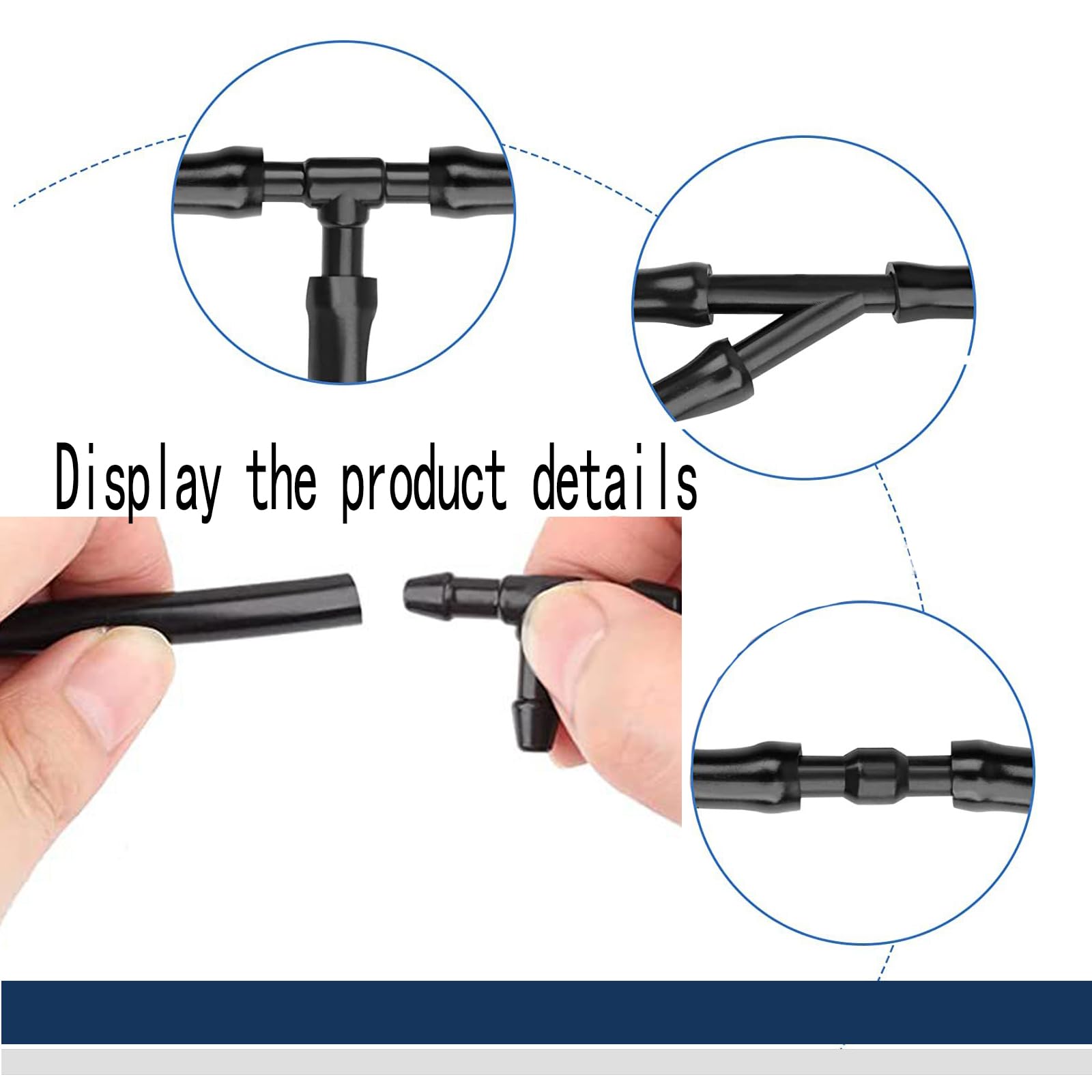 30 PCS Universal Car Windshield Washer Hose Kit - 13.1Ft/4m Durable Rubber Hose with 30 Quick-Connect Fittings - Compatible with Most Vehicle Water Pumps & Nozzles (Black) - Perfect for Car Wash, Windshield Cleaning & Fluid System Maintenance