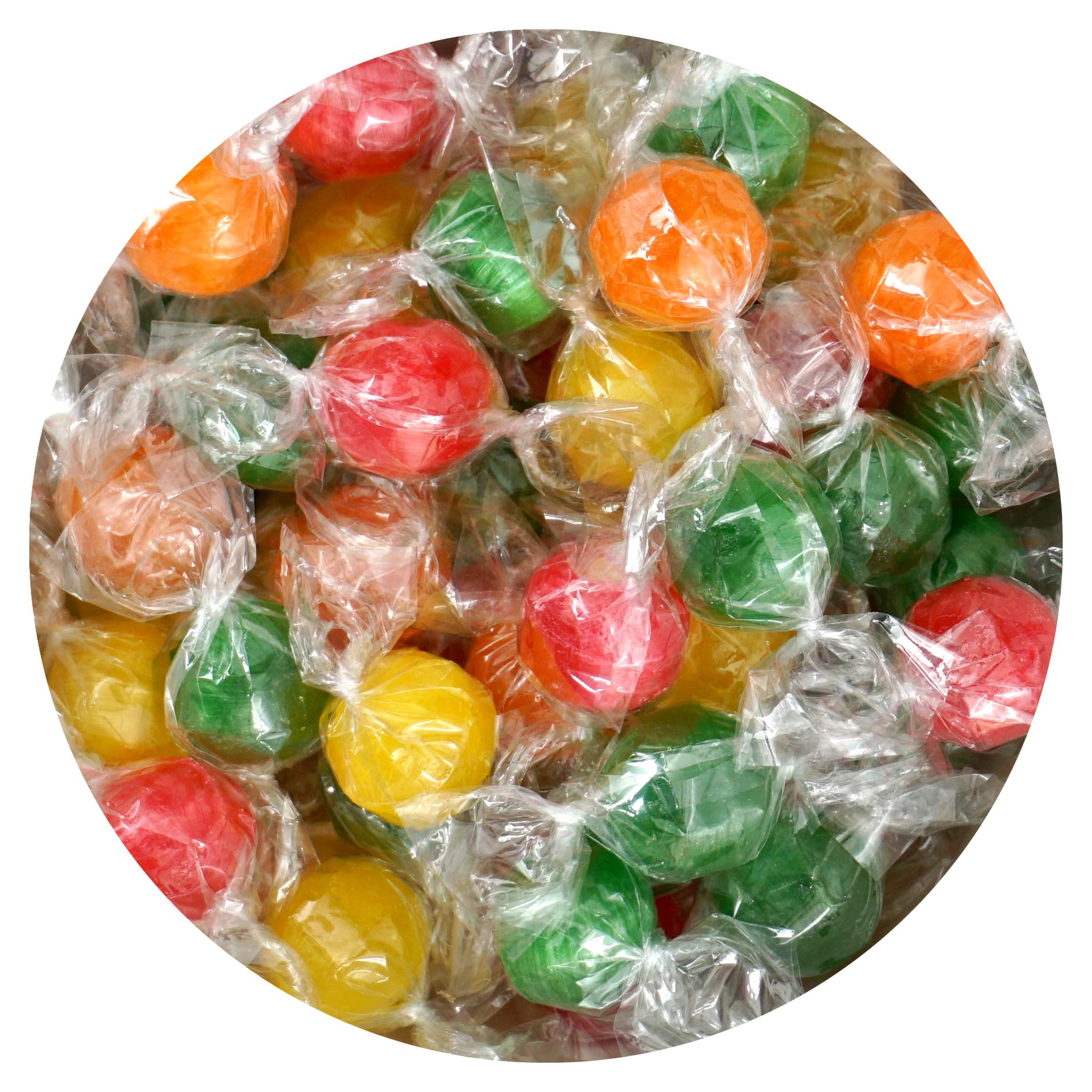 Assorted Sour Candy Balls - 1 Pound Bulk Candy (Approx. 75 pcs) - Individually Wrapped Old Fashioned Hard Candy - Fruit Flavored Party Favors for Halloween, Christmas & Birthday Celebrations