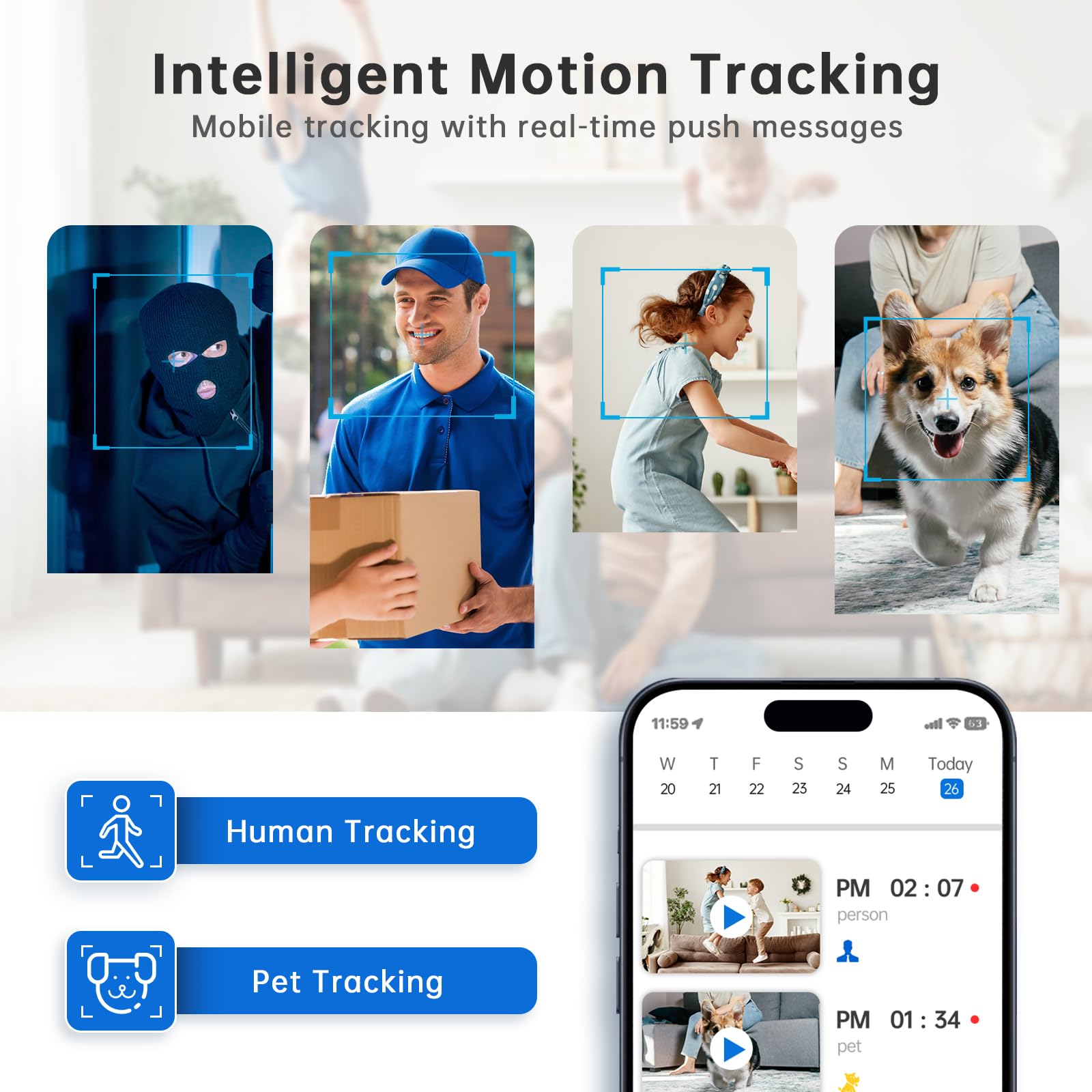 NoahTec 1080P Indoor Security Camera with Motion Detection, 2-Way Audio & Night Vision - Alexa Compatible Pet Camera & Baby Monitor for Home Security - Perfect for Nursery, Pet Room & Indoor Surveillance