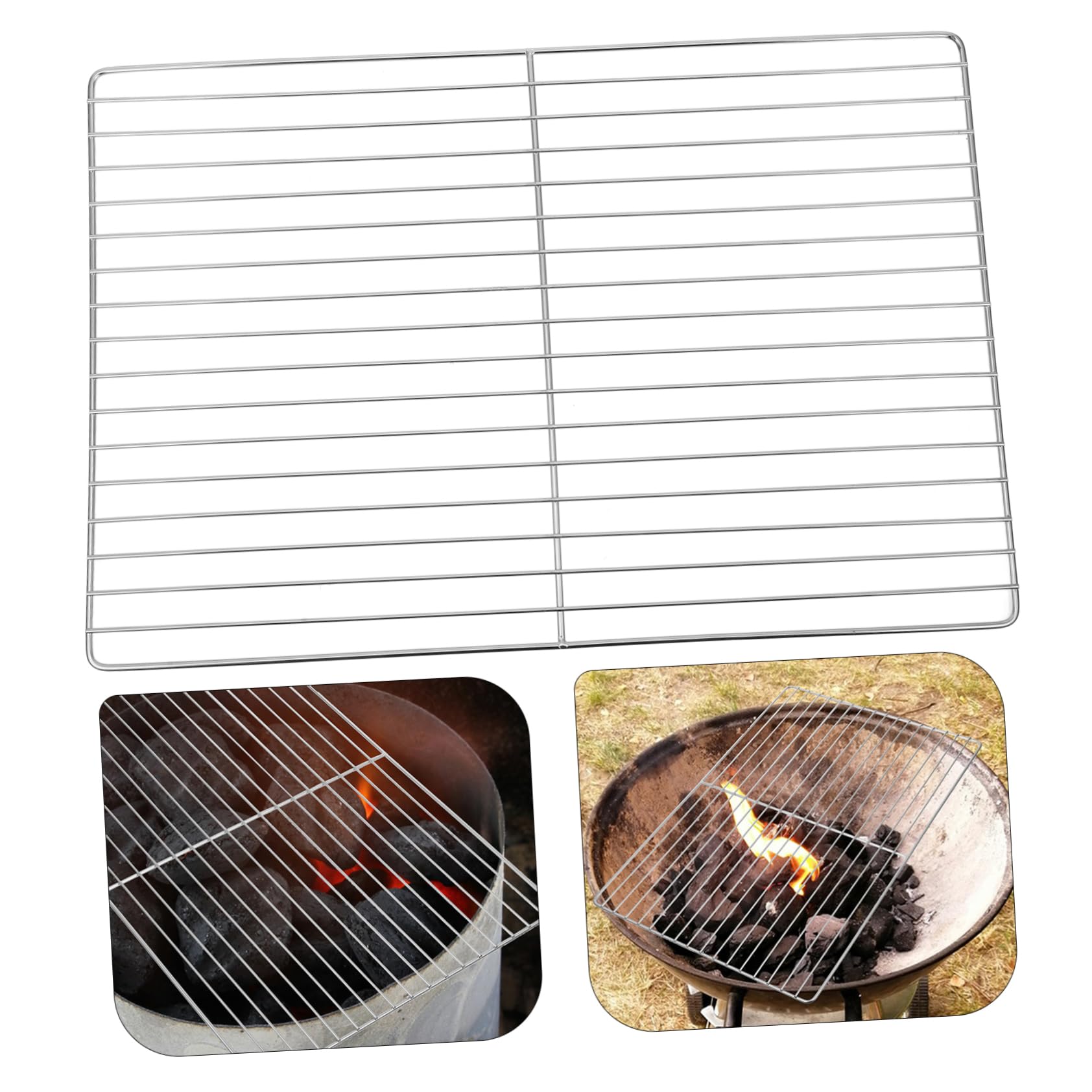 Best Air Fryer Accessories & Outdoor Grill Wire Rack - Chicken Grill Basket, Kettle Grill Grate & Charcoal Smoker for BBQ, Camping & Backyard Cooking