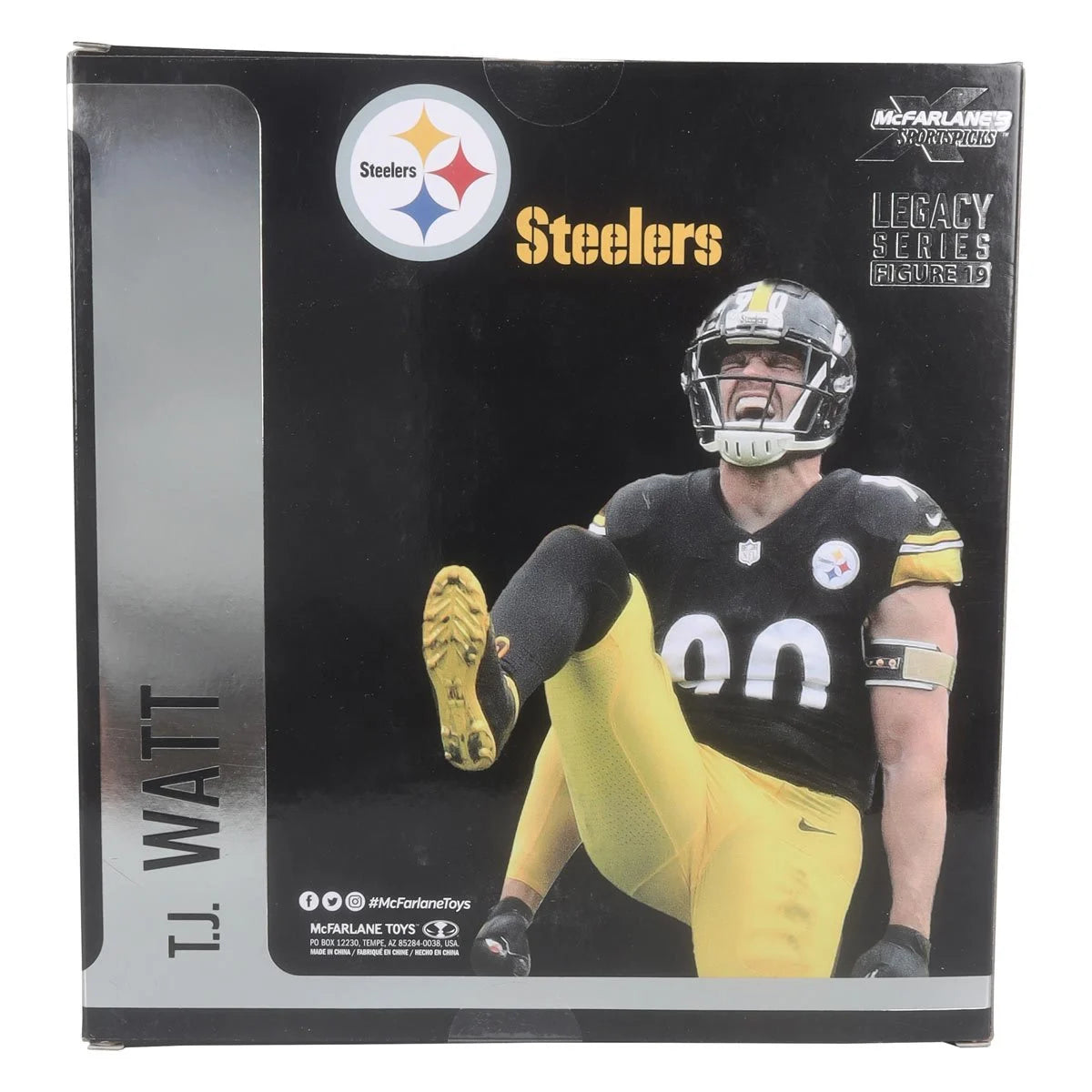 TJ Watt Pittsburgh Steelers NFL Black Jersey Posed Action Figure - 2024 SportsPicks Collectible for Fans, Game Room Decor, and Football Memorabilia Display