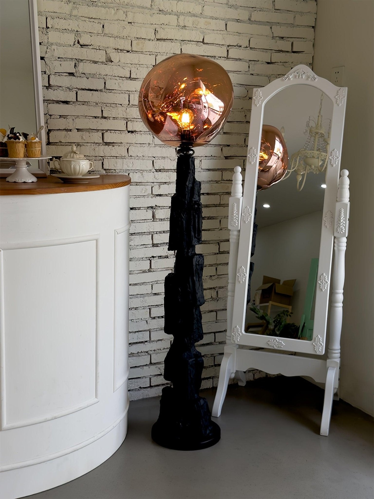 Modern Charcoal Lava Floor Lamp - 60