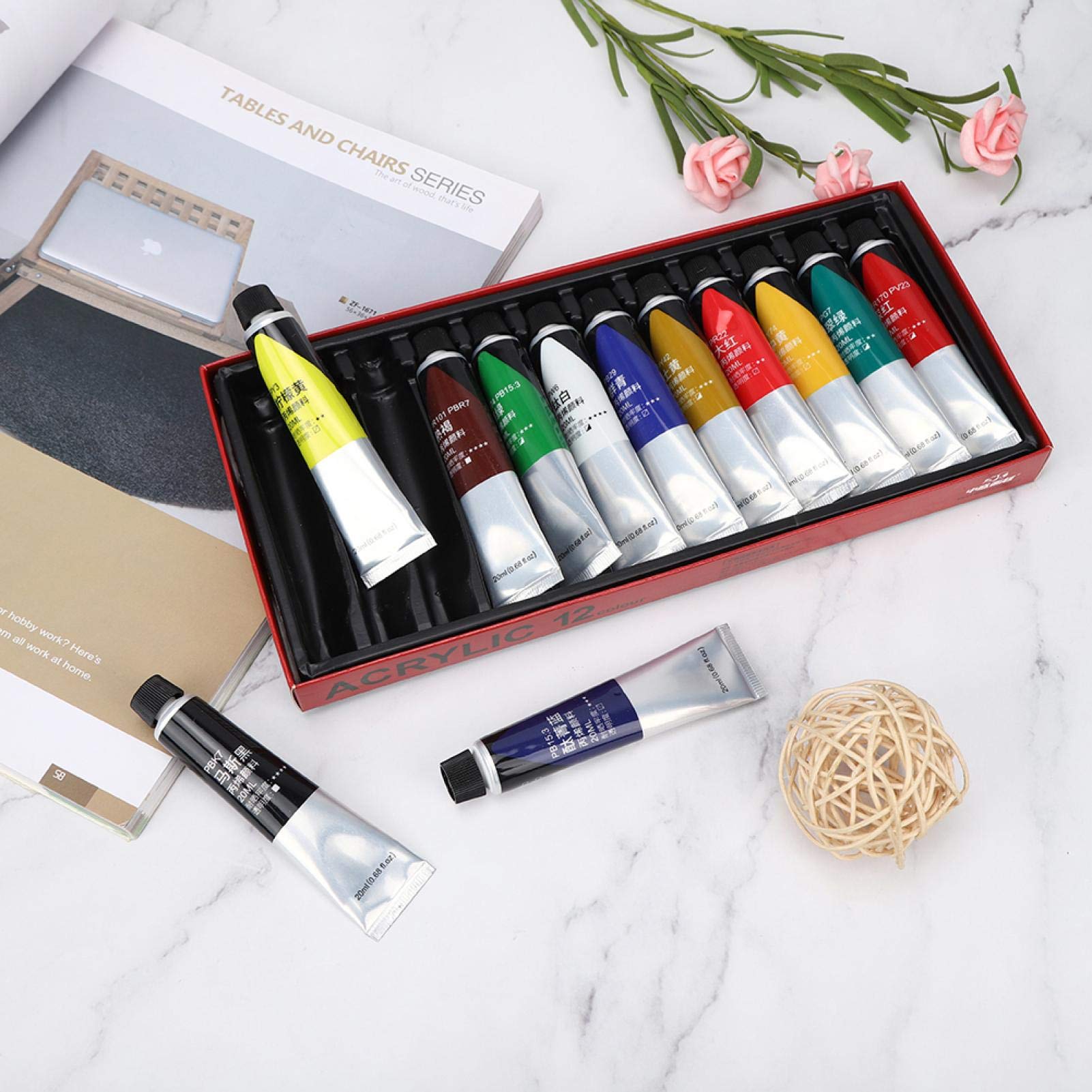 Premium Acrylic Paint Tubes for Artists & Students - Vibrant Colors for Canvas Painting, DIY Crafts & Home Decor Projects