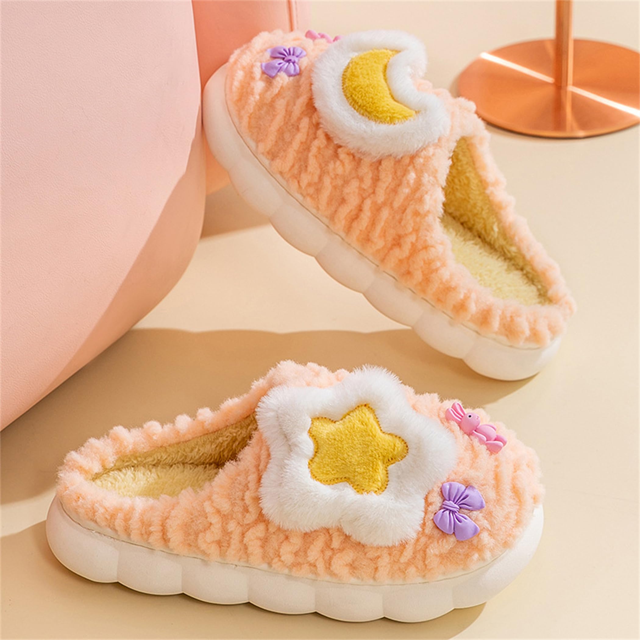 Star Cotton Slippers for Men & Women - Ultra Soft Plush Indoor House Shoes for Home Comfort | Cozy Lounge Wear for Relaxing Evenings