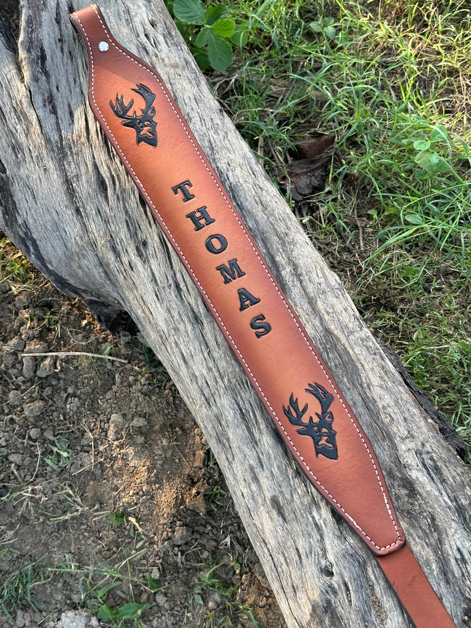Custom Handmade Leather Rifle Sling - Personalized Engraved Gun Strap for Hunting & Shooting - Durable Adjustable Shoulder Sling for Outdoor Sports & Range Practice