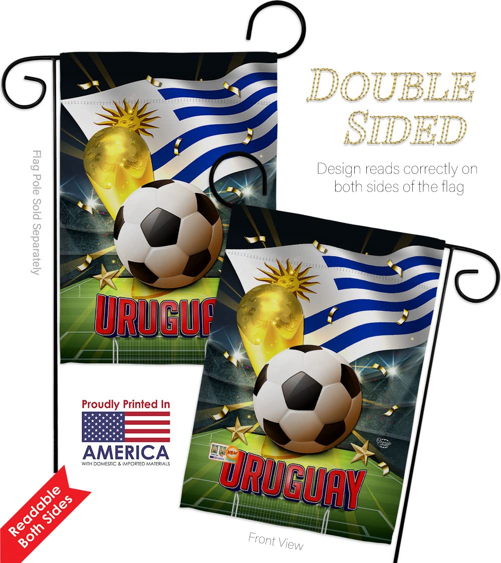 Uruguay World Cup Garden Flag Set - Double-Sided Soccer Decor for Yard & Home
