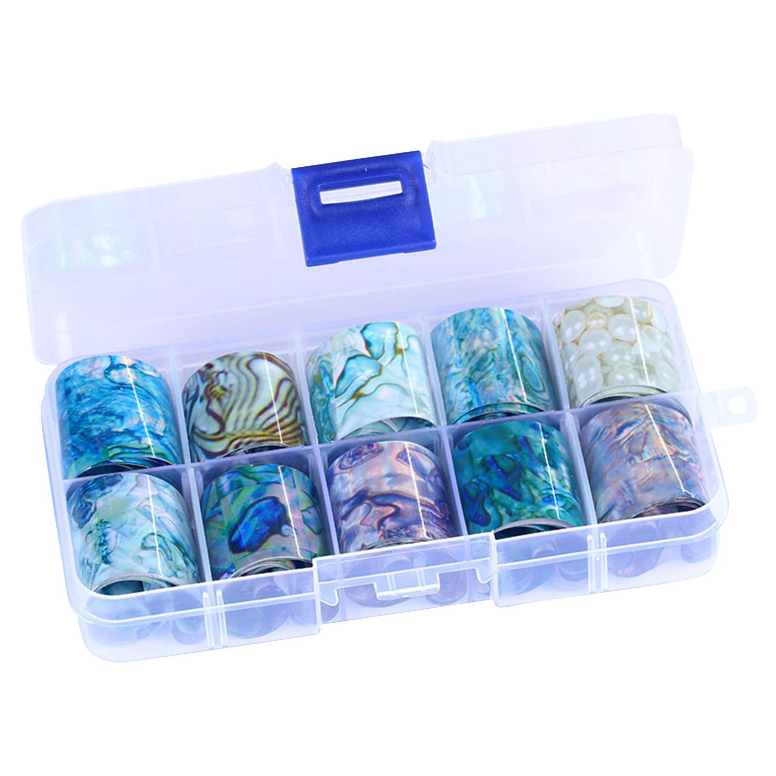 Holographic Foil Sticker Paper - 10 Pack Flower Nail Art Transfer Wraps for Nail Packaging Boxes | DIY Nail Decoration, Gift Wrapping, Scrapbooking & Craft Projects