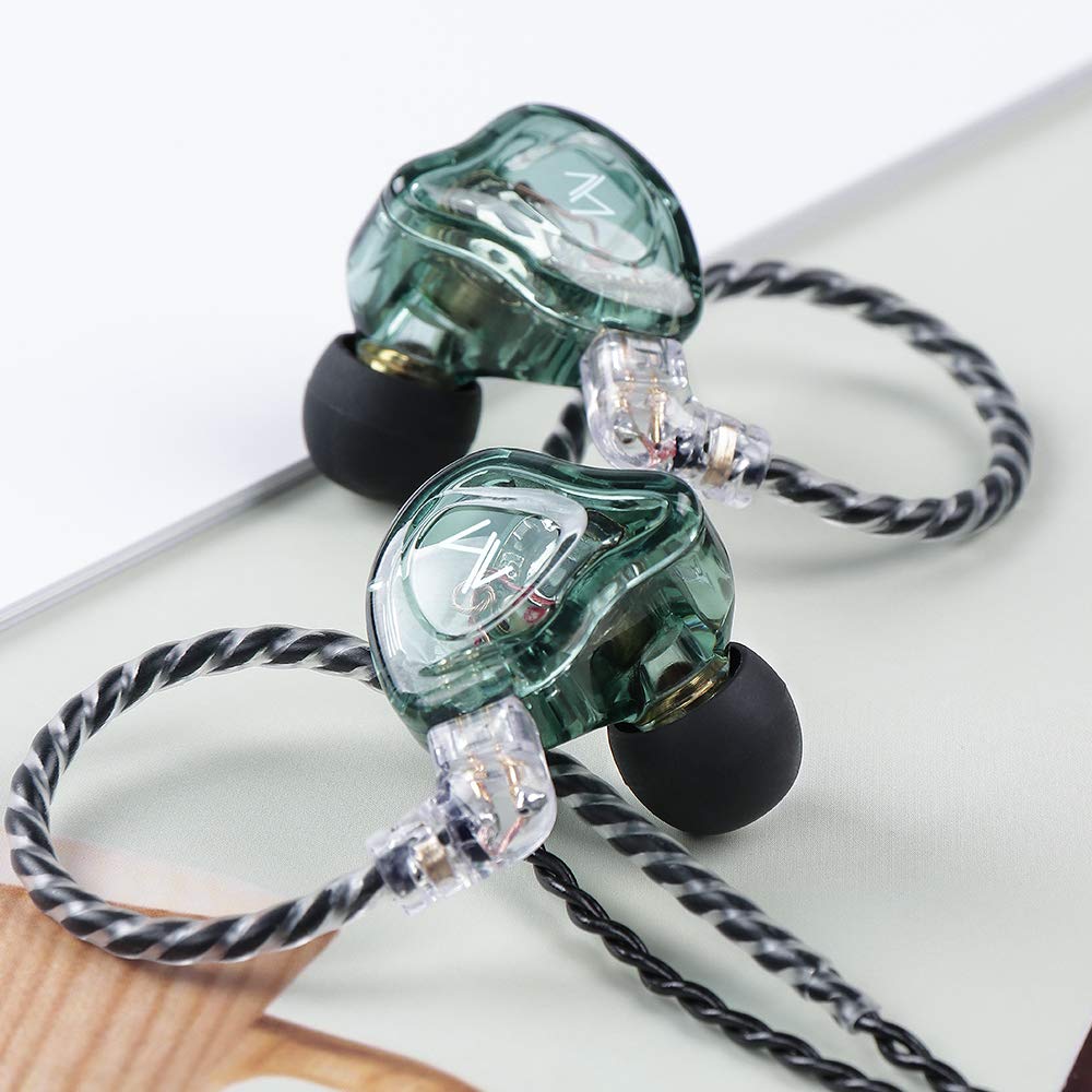 TRN MT1 HiFi In-Ear Headphones with Dual Magnetic Dynamic Drivers - Noise Cancelling Sport Earbuds for Running, Gym & Workout (Green, No Mic) | Perfect for Music Lovers & Athletes