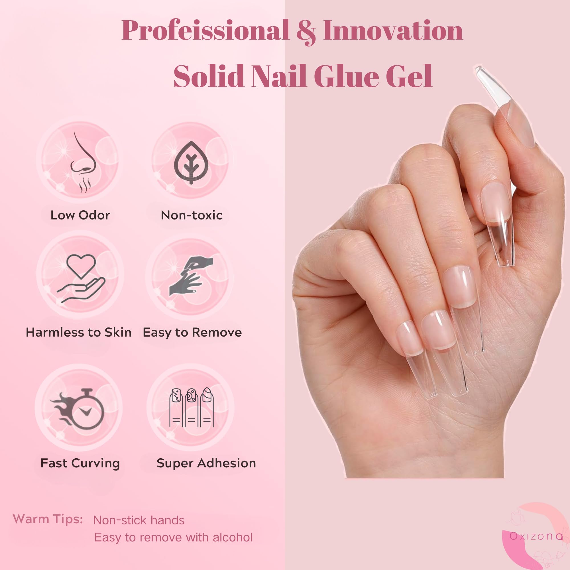 Strong & Long-Lasting Solid Nail Glue Gel for Press On Nails & Acrylic Tips | 15ML UV-Cured Hard Gel Adhesive for DIY False Nails at Home | Perfect for Salon-Quality Manicures & Nail Extensions