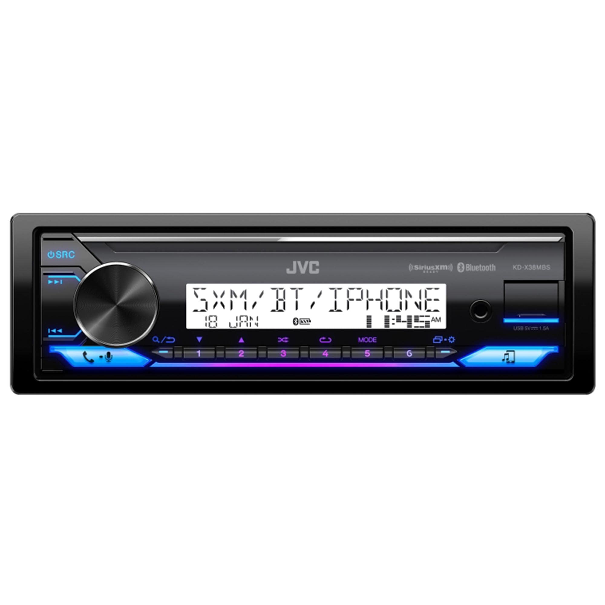 JVC KD-X37MBS Marine Digital Receiver with Bluetooth, USB, XM Ready, Amazon Alexa Compatible + CS-DR6201MW 6.5