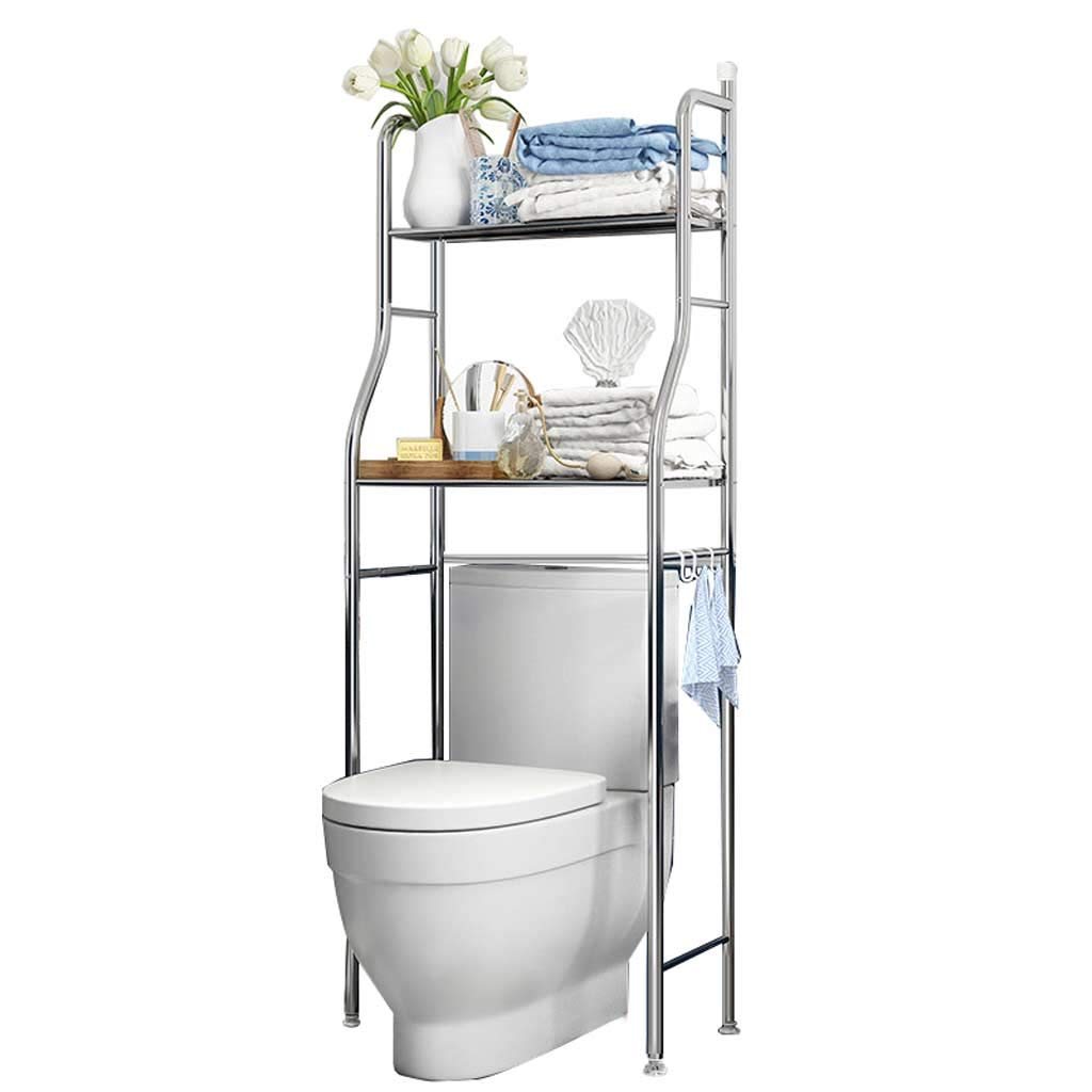 Stainless Steel Over Toilet Storage Shelf - Space Saving Laundry Room Organizer, Bathroom Tower Shelf for Washing Machine Supplies - Perfect for Small Spaces, Apartments & Closet Organization