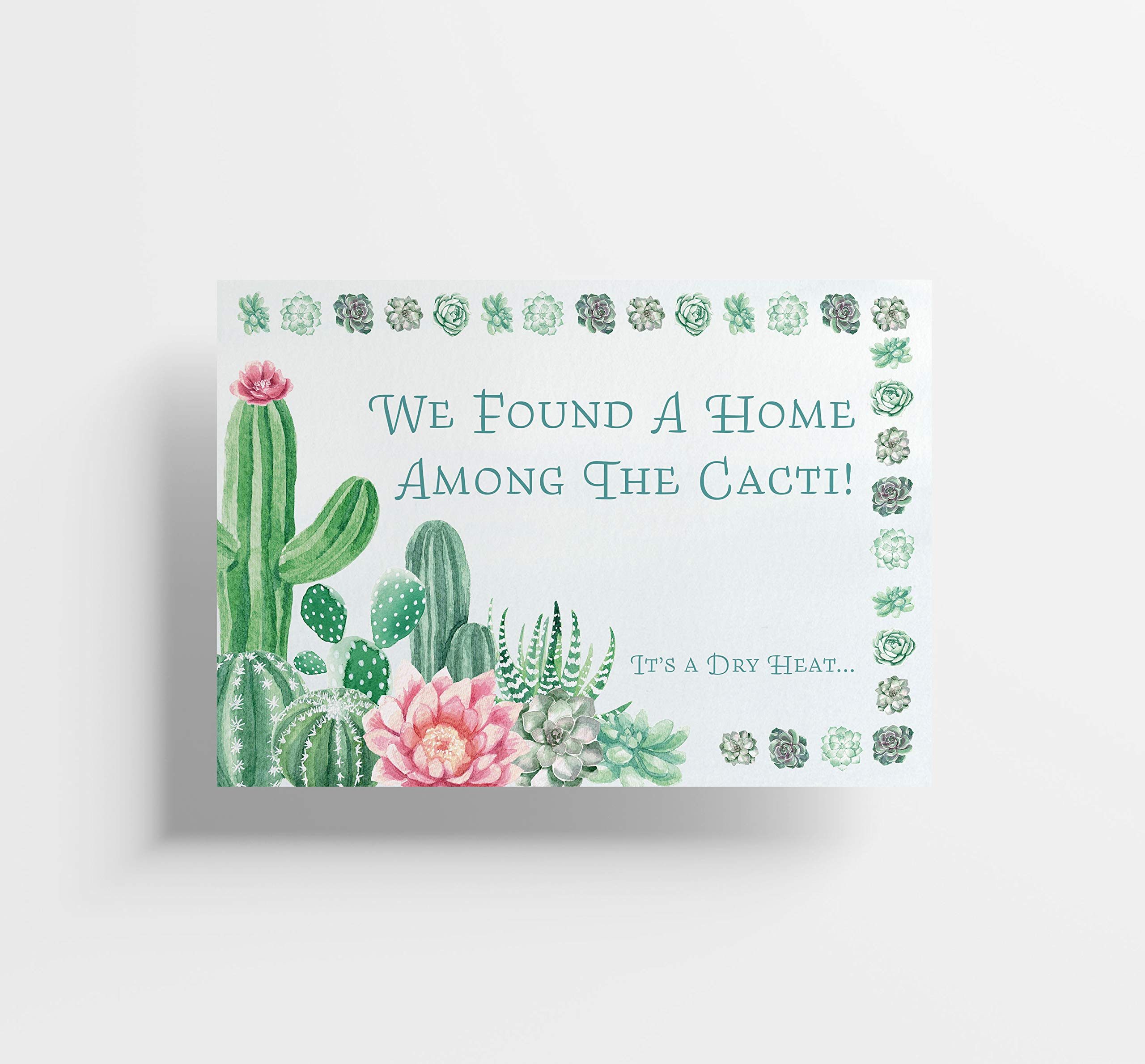 50 Fill-in-the-Blank Moving Announcement Postcards - Change of Address Cards with Cactus Design | New Home Announcements, Housewarming Gifts, We've Moved Notifications | Perfect for New Homeowners, Relocation Announcements & Warm Welcome Cards
