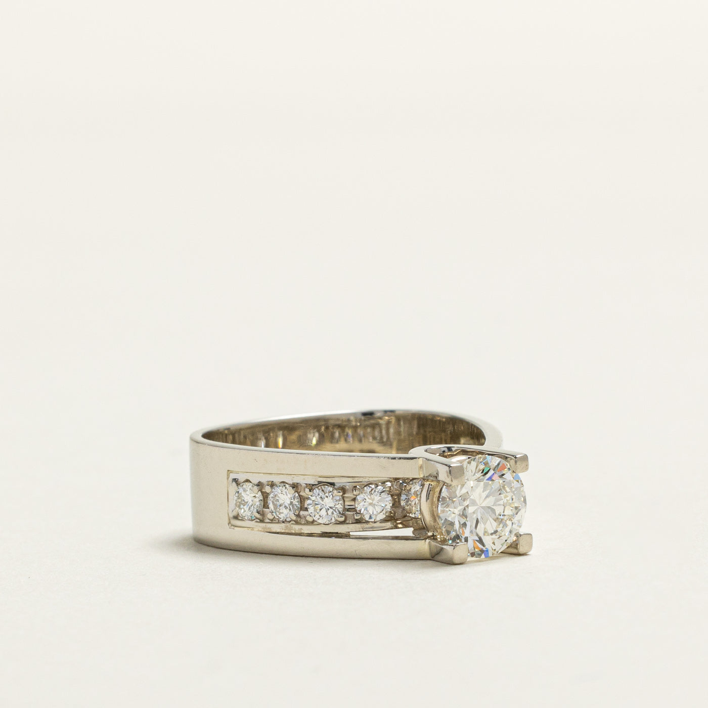 1.01ct SI1 H Diamond Engagement Ring with 0.50ctw Side Stones | Size 6.25 | Perfect for Proposals, Anniversaries & Special Occasions