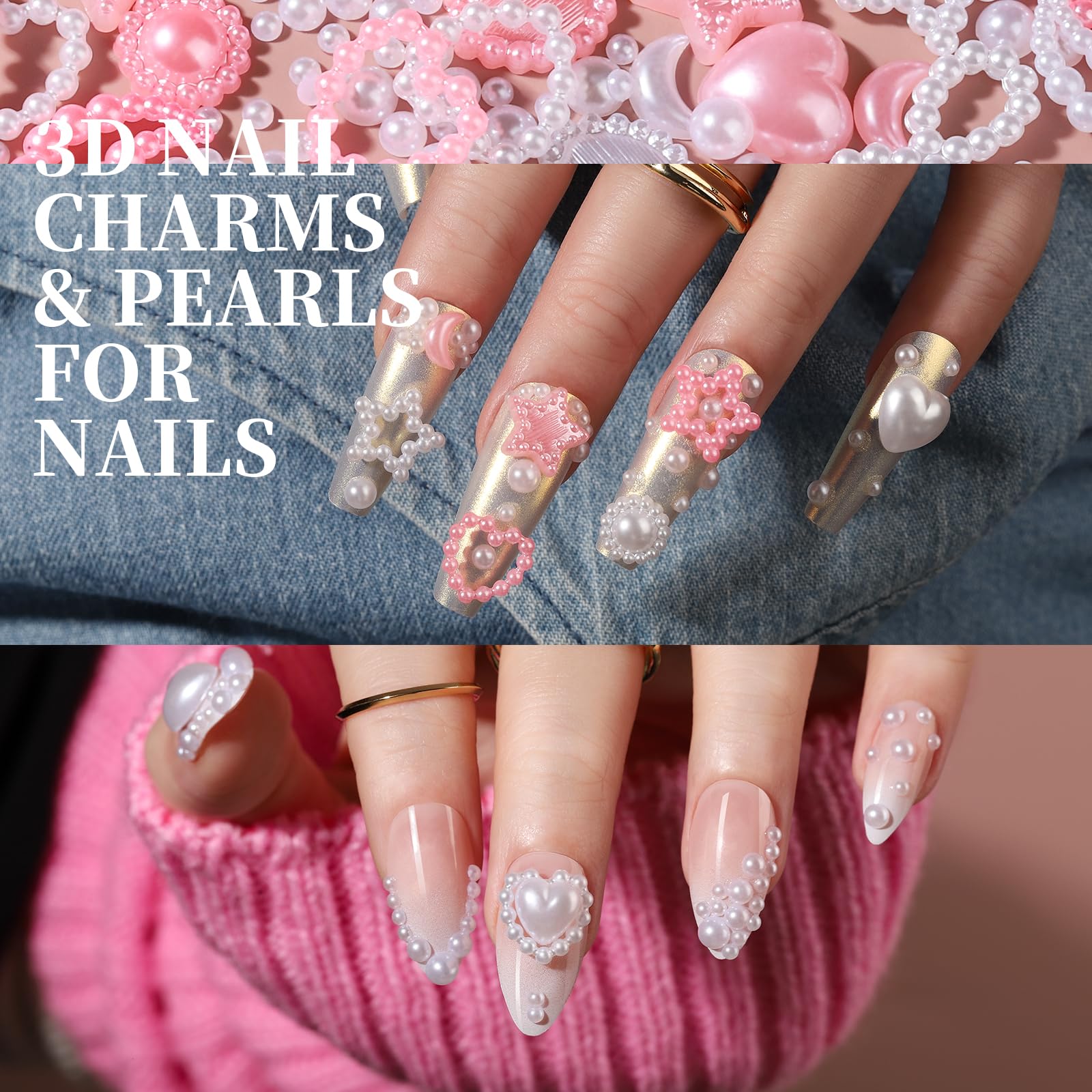 FANDAMEI Nail Art Kit with Charms, Gems, Rhinestones, Bows & Pearls - DIY Nail Design Set for Professional & Home Manicures - Perfect for Parties, Weddings, and Special Occasions