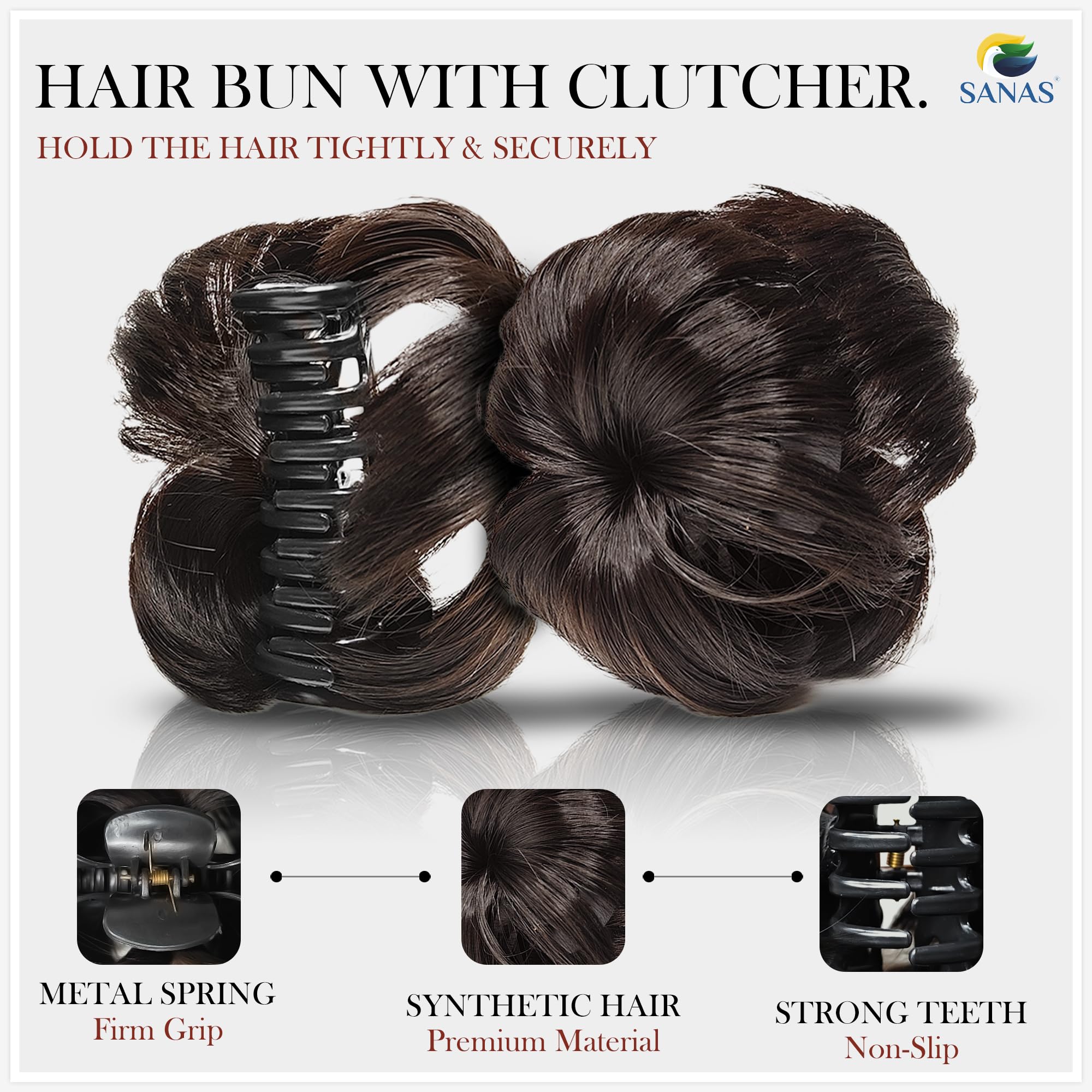 Stylish Artificial Hair Bun Clip for Women - 1PC Brown Jooda Bun Hairstyle Accessory | Perfect for Parties, Weddings & Everyday Elegance