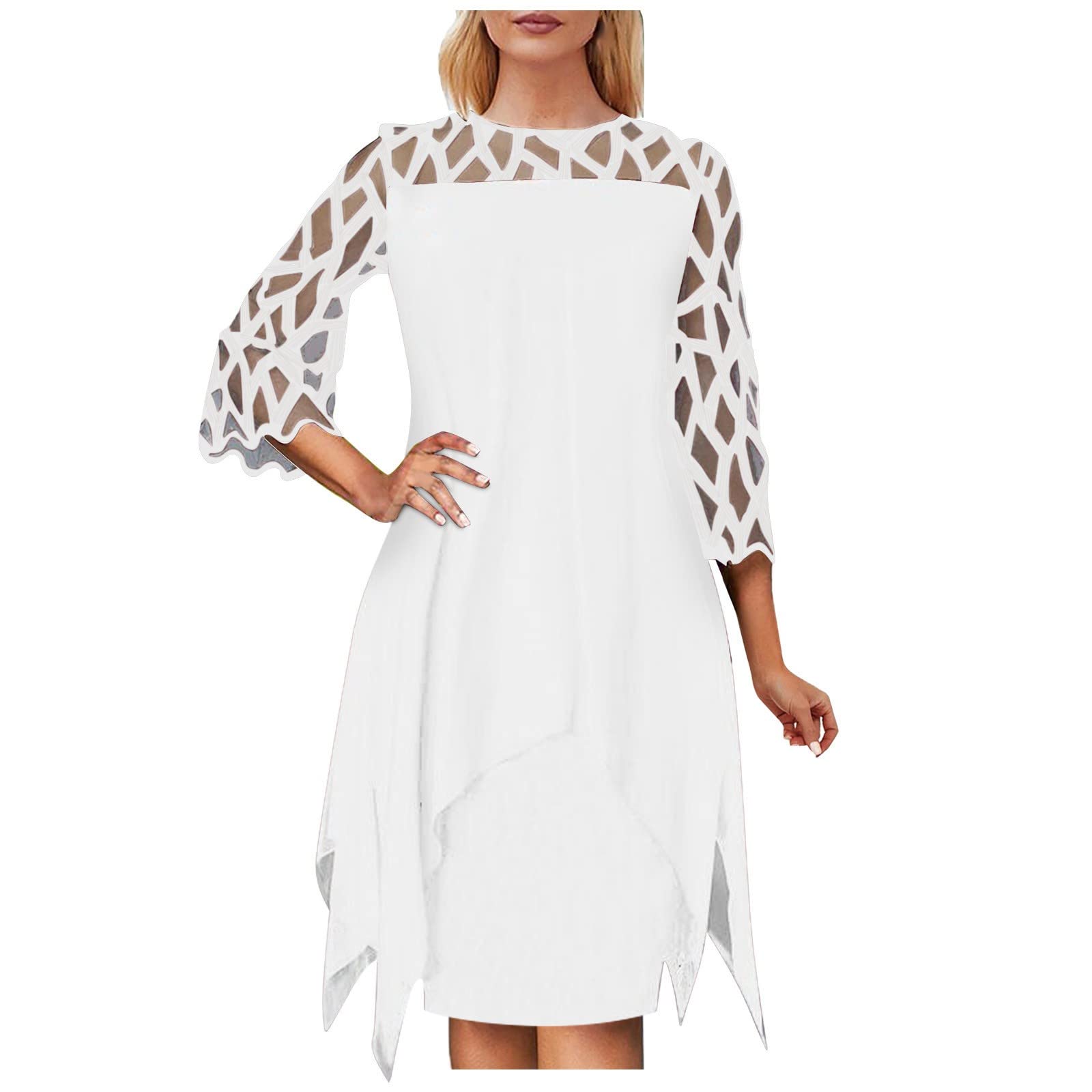 BIBOKAOKE Women's Plus Size Summer Dresses - Sexy Hollow Out Long Sleeve Striped Maxi Dress for Casual, Beach & Party Wear