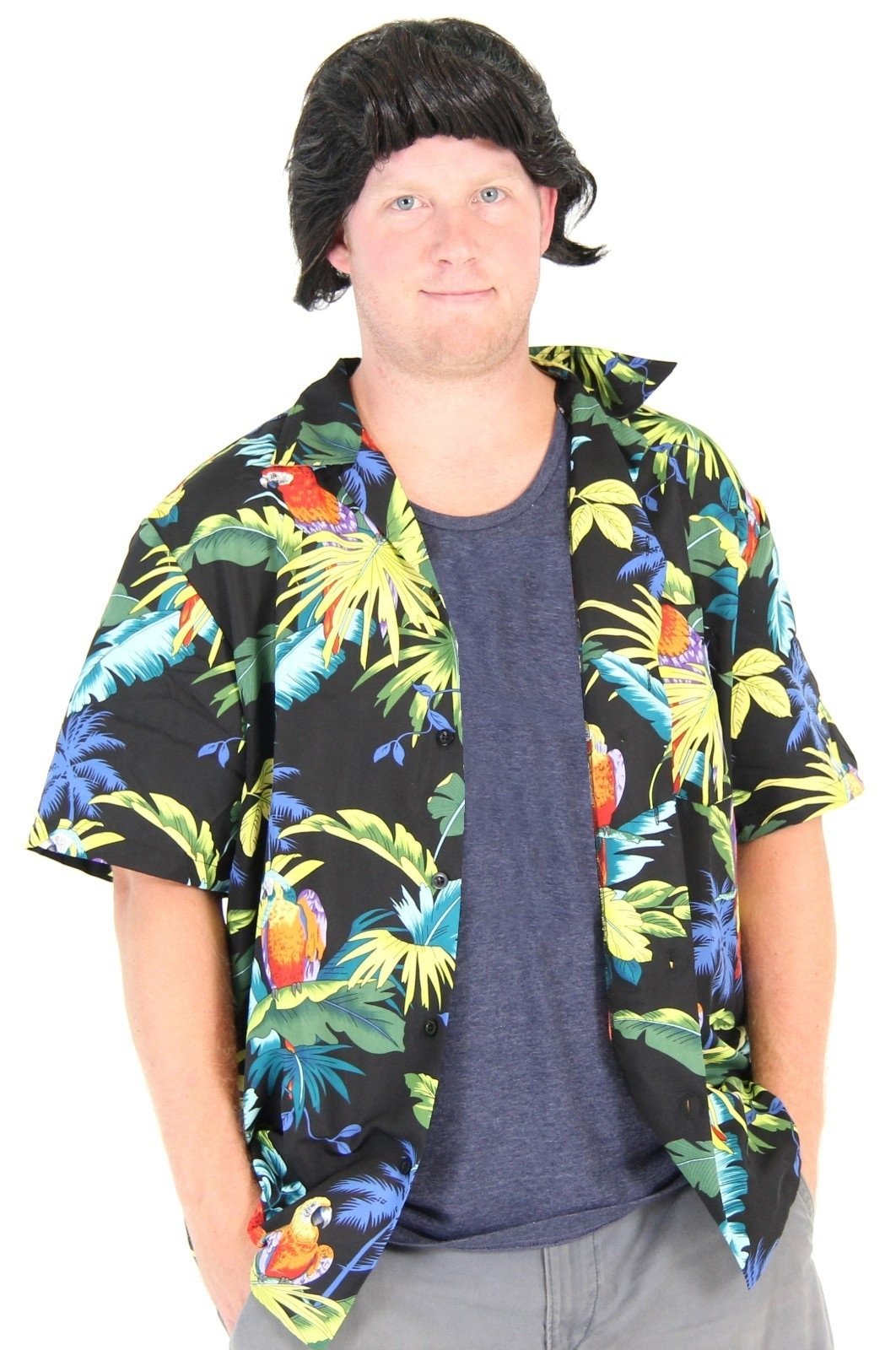 Pet Detective Costume Set with Shirt & Wig - Hawaiian Theme for Pets