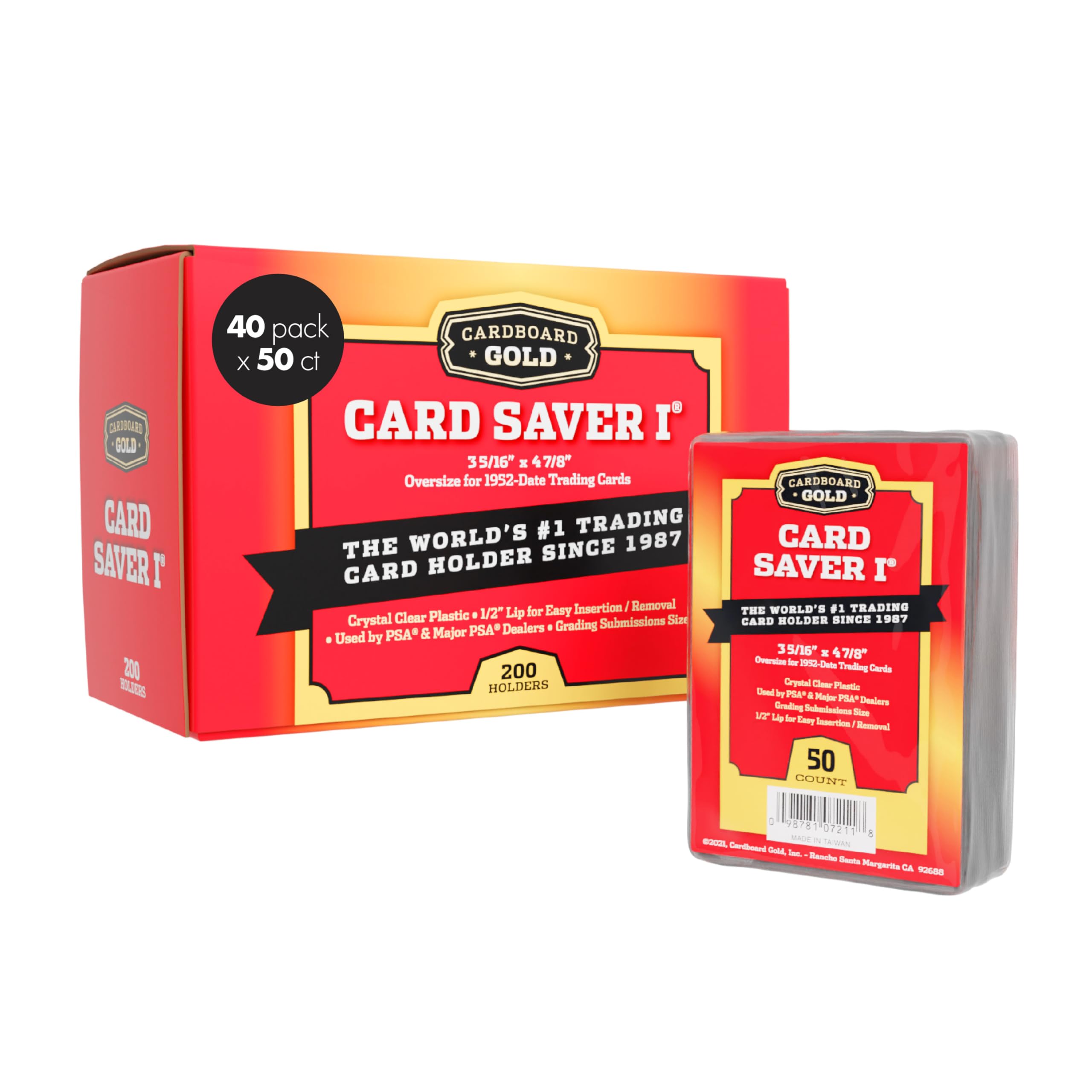 PSA-Approved Cardboard Gold Card Saver 1-2000 Count - Semi Rigid Trading Card Protector for Baseball, Sports & Collectible Cards - Compatible with Card Sleeves, Binders & Storage Boxes | Perfect for Card Grading, Collection Organization & Secure Storage