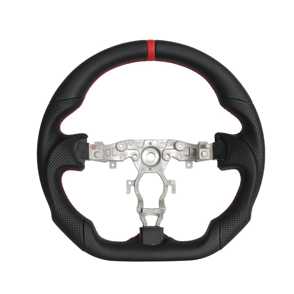 Premium D-Shaped Flat Bottom Perforated Leather Steering Wheel - Perfect Fit for Nissan 370Z (2008-2020) | Enhanced Grip & Comfort for Racing & Daily Driving