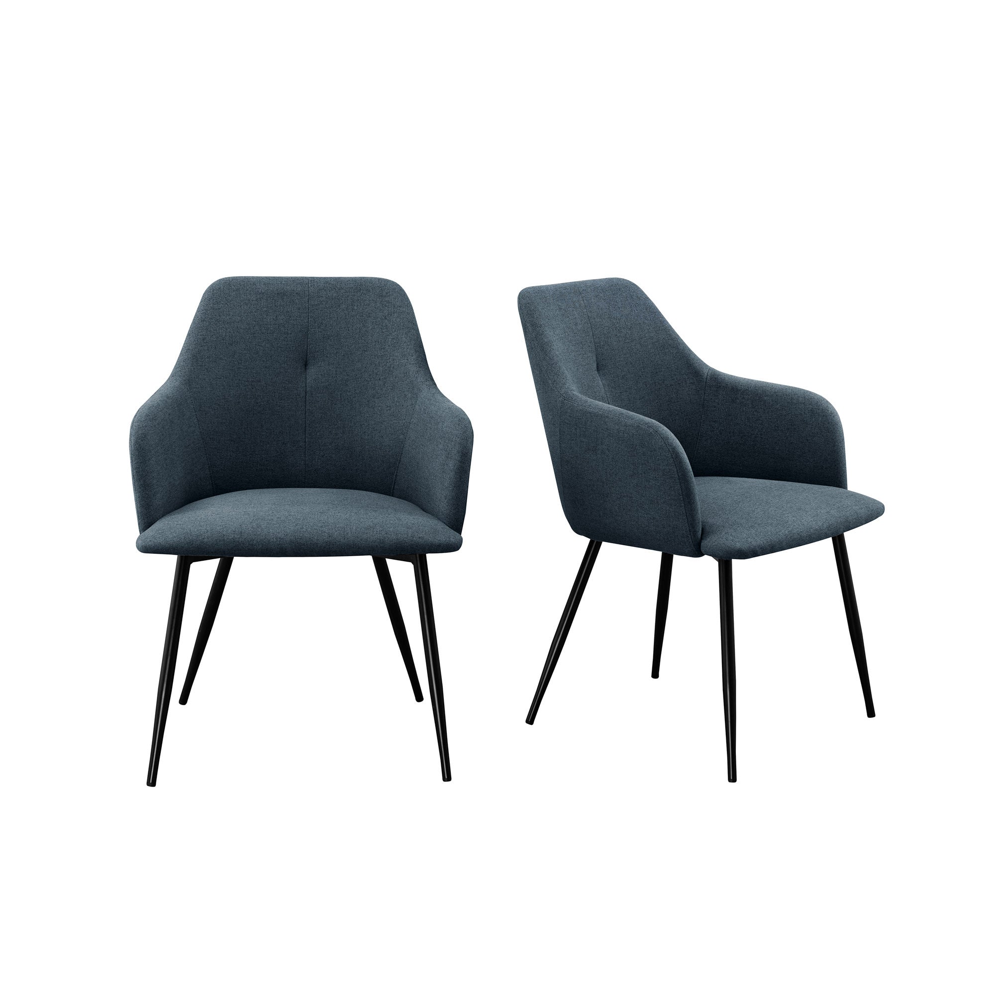 Modern Upholstered Woven Fabric Dining Chairs - Indigo Blue | Comfortable Kitchen & Dining Room Seating for Home, Restaurant & Office Use