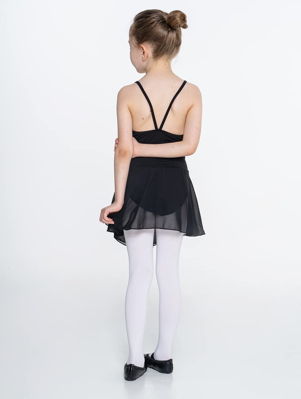 Girls Ballet Leotard with Camisole Top & Attached Dance Skirt - Stretchy Gymnastic Outfit for Dance Class, Recital & Performance