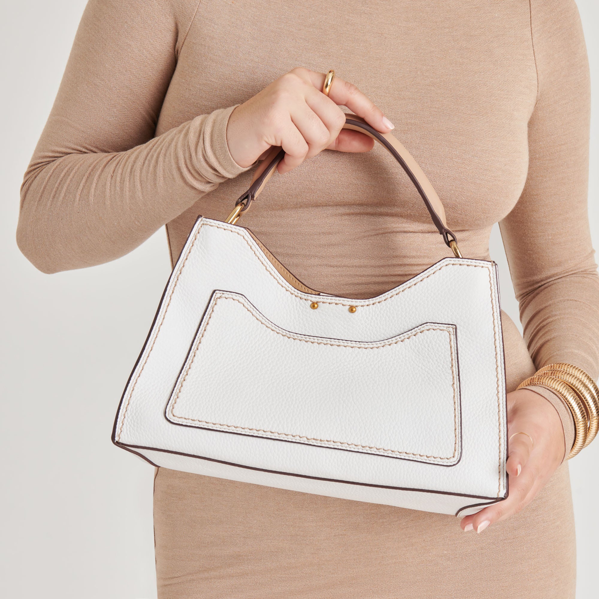 Stylish White Leather TARIFA Crossbody Bag for Women - Perfect for Everyday Use, Travel, and Shopping