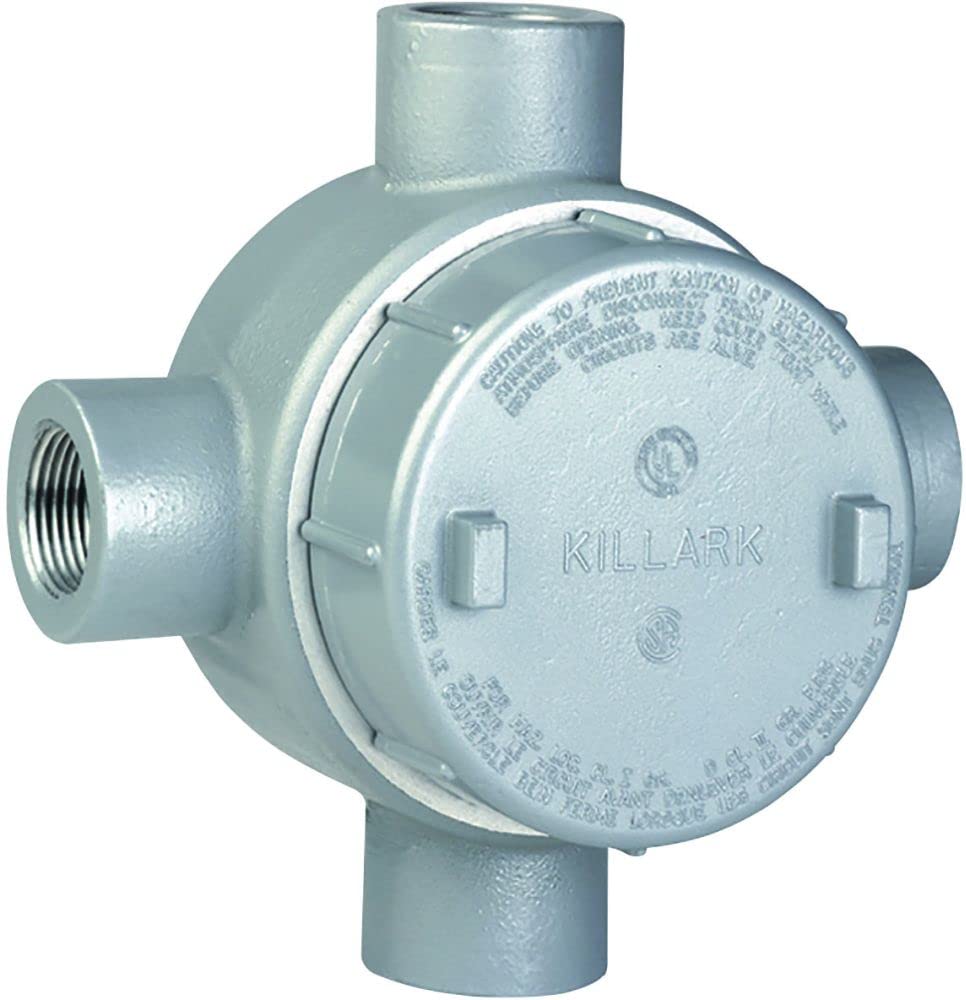 KILLARK GEMX-2 Aluminum Outlet Body, 3/4 Inch X-Type Electrical Box for Commercial & Industrial Wiring - Ideal for Hazardous Locations & Outdoor Installations