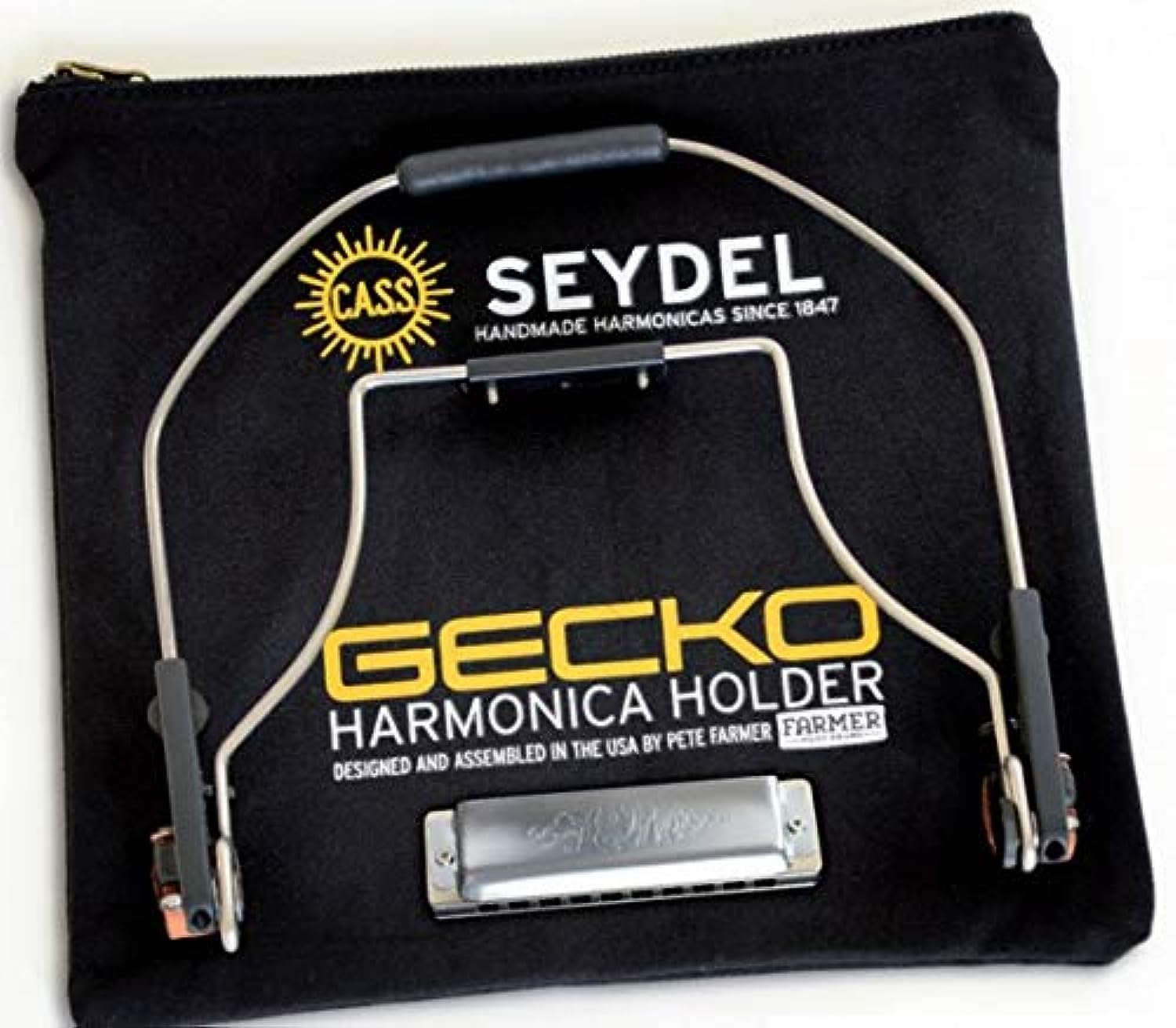 Seydel Gecko Harmonica Holder - Hands-Free Harmonica Stand for Musicians | Perfect for Live Performances, Practice, and Studio Recording
