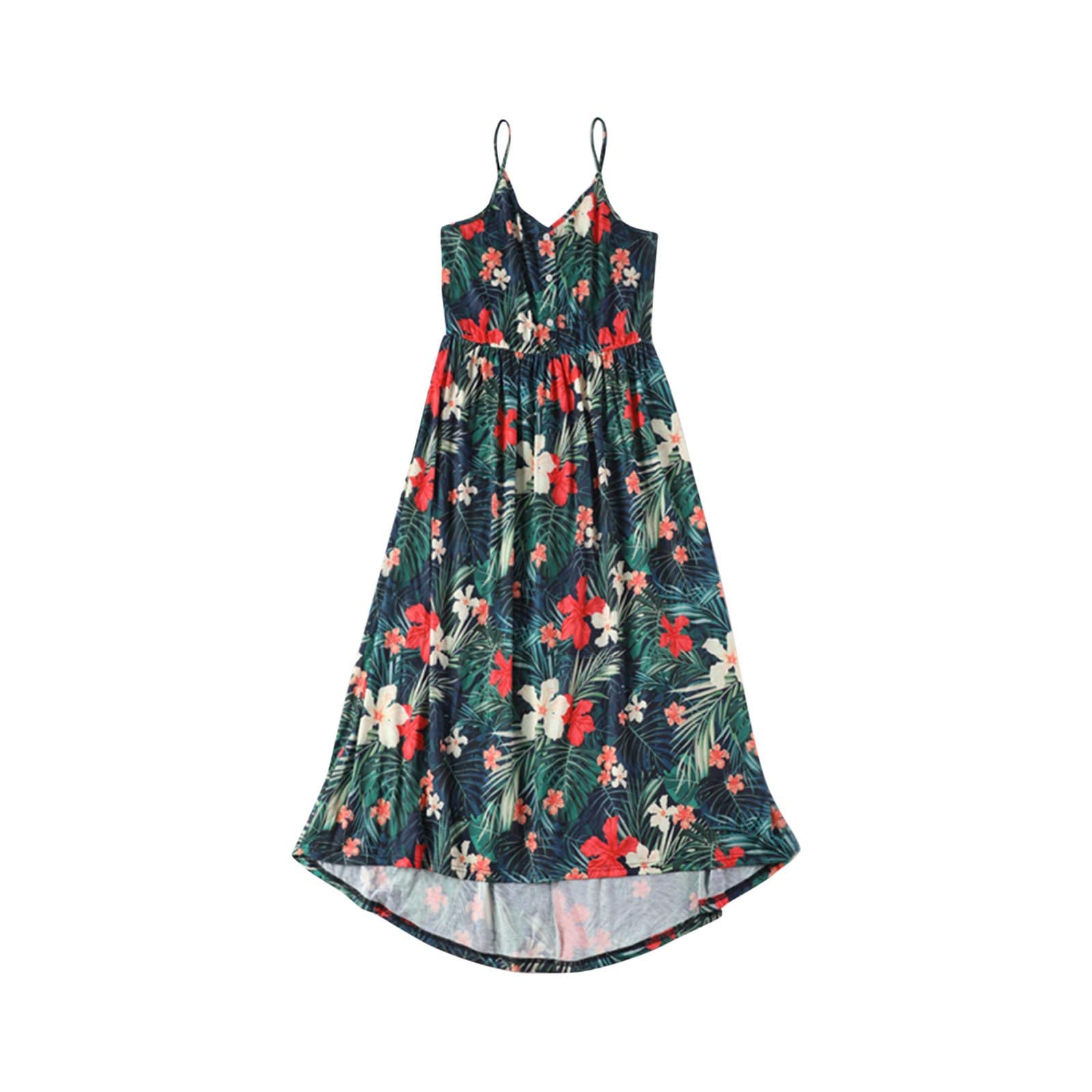 Women's Floral Sleeveless Casual Dress - Summer Matching Family Outfits, One-Piece Bathing Suit Cover Up, Perfect Housewarming Gift for New Home | Beach Vacation, Pool Party & Family Reunion Outfit