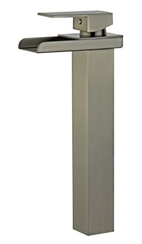Bellaterra Home Oviedo Single Handle Bathroom Vanity Faucet - Brushed Nickel Finish, No Overflow Drain Included - Perfect for Modern Bathroom Renovations and Small Space Vanities