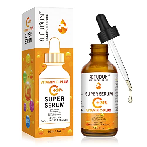 20% Vitamin C Serum for Face with Hyaluronic Acid - Anti Aging & Wrinkle Treatment, Brightens Skin Tone, Reduces Acne Marks & Dark Spots | Hydrates, Plumps & Boosts Collagen | Perfect for Daily Skincare Routine & Nighttime Use