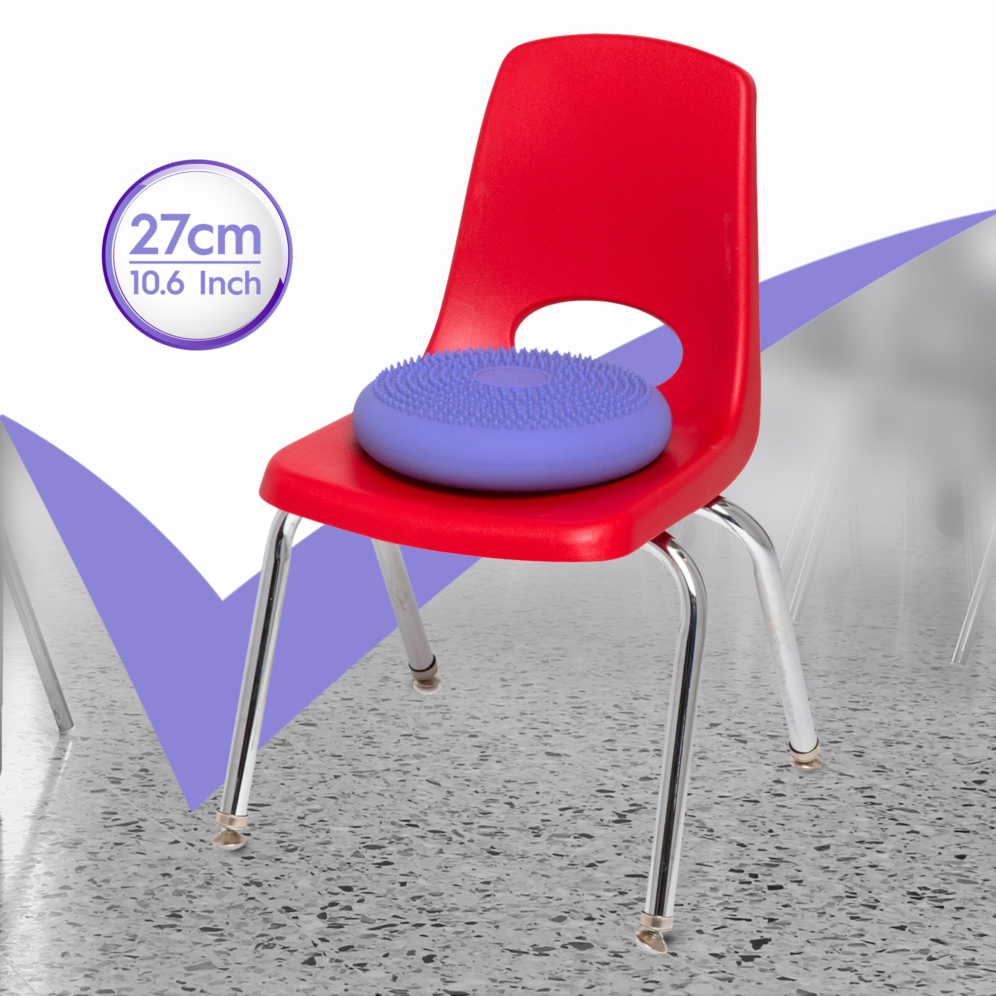 Bouncyband Little Wiggle Seat Sensory Cushion for Kids - Playful Purple Wiggle Stool for Classroom & Home - Improves Focus & Fidgeting for ADHD & Autism