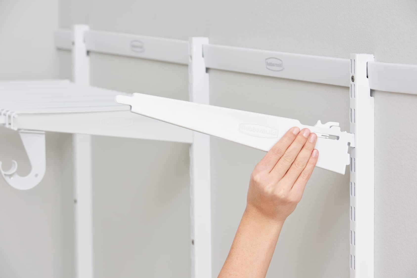 Rubbermaid Configurations Custom Closet Kit - 2-4 Ft Adjustable Metal Wire Shelving System in White | Expandable Storage Solution with Hardware Included | Perfect for Home Closet, Pantry, Laundry Room & Mudroom Organization