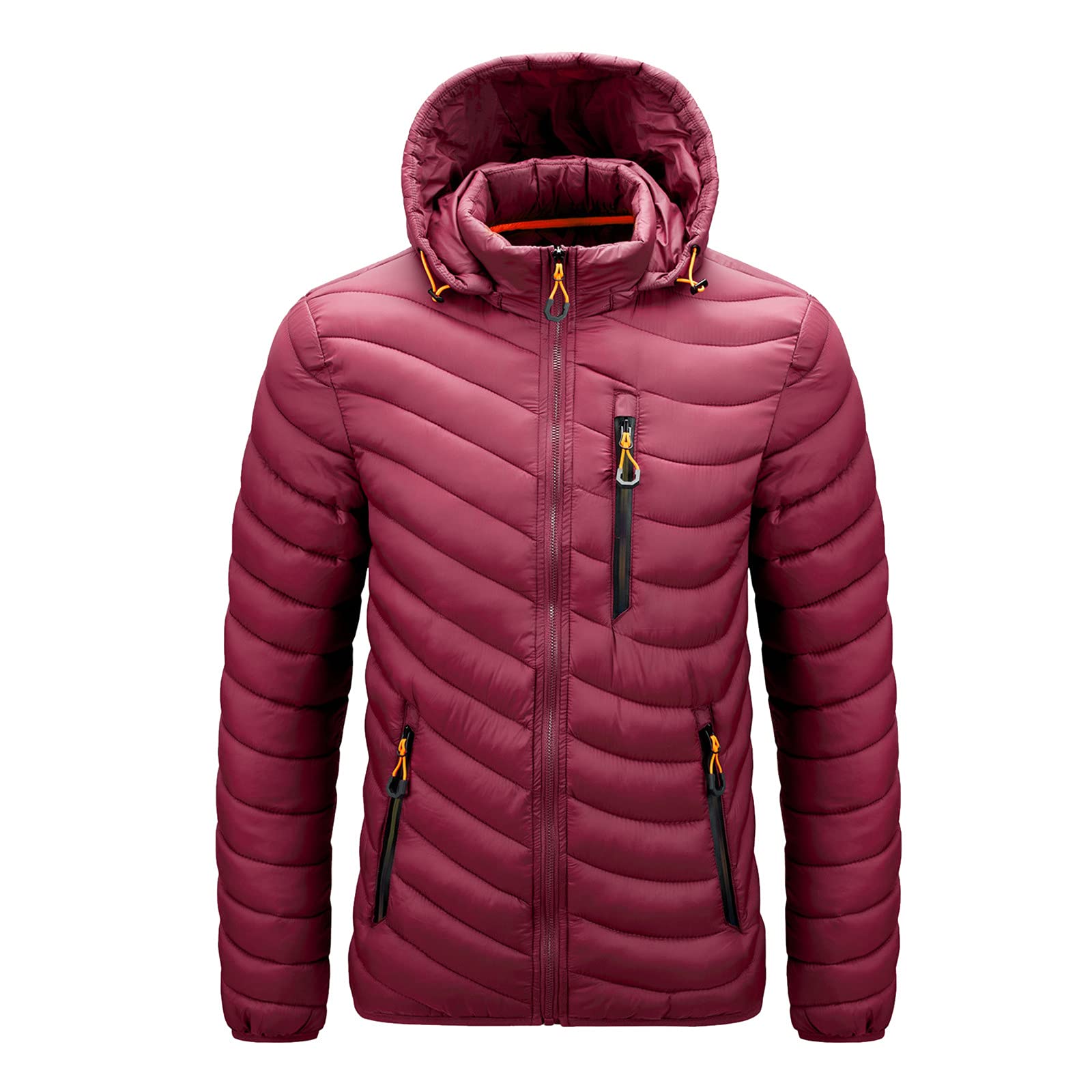 Men's Winter Puffer Jacket with Detachable Hood - Waterproof Warm Long Coat for Cold Weather, Zipper Pockets & Adjustable Cuffs - Perfect for Outdoor Activities, Hiking & Daily Commute