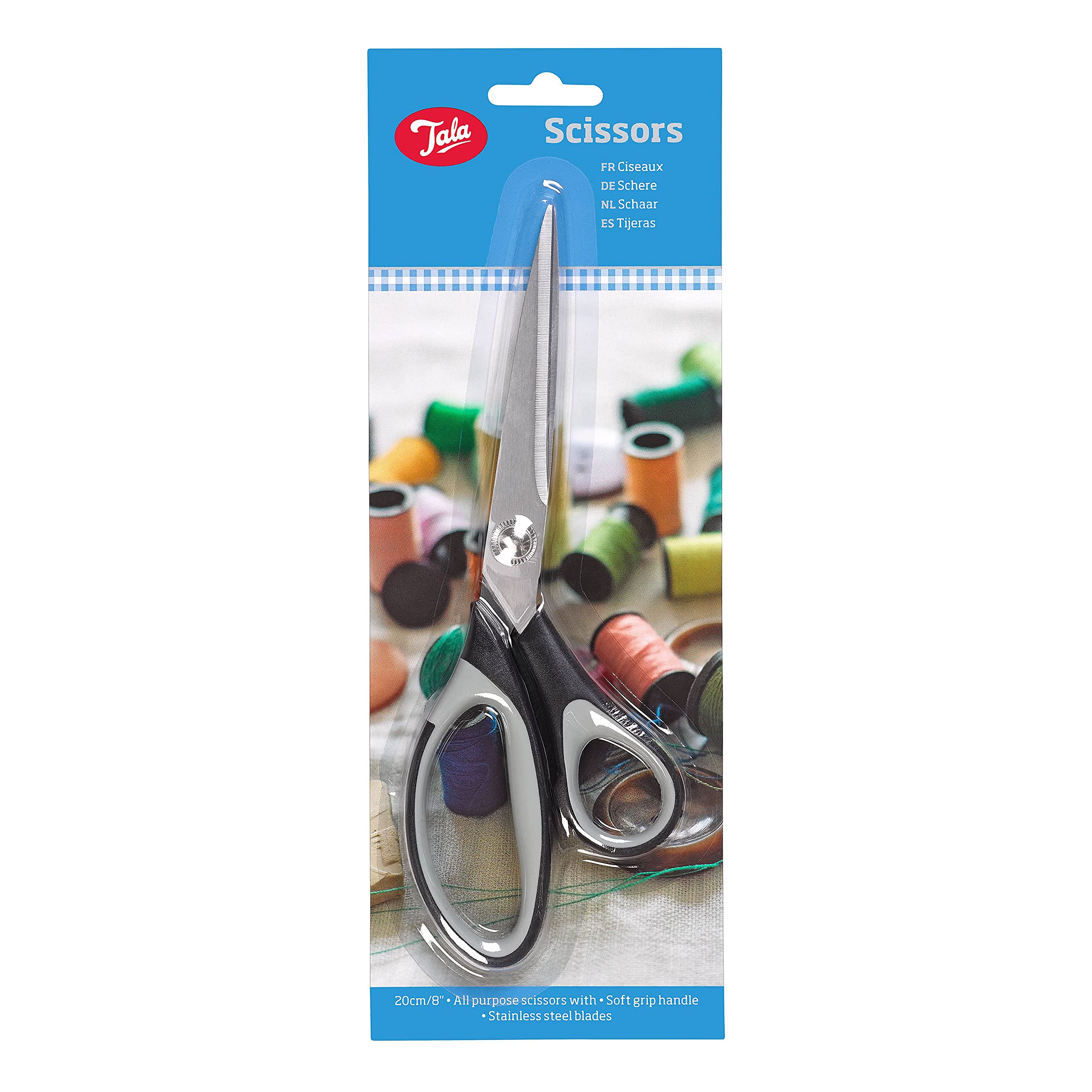 Premium Stainless Steel Kitchen Scissors - 8 Inch Grey Tala Shears for Cutting Herbs, Poultry, Vegetables | Heavy Duty Cooking & Food Prep Scissors | Dishwasher Safe Kitchen Utensil