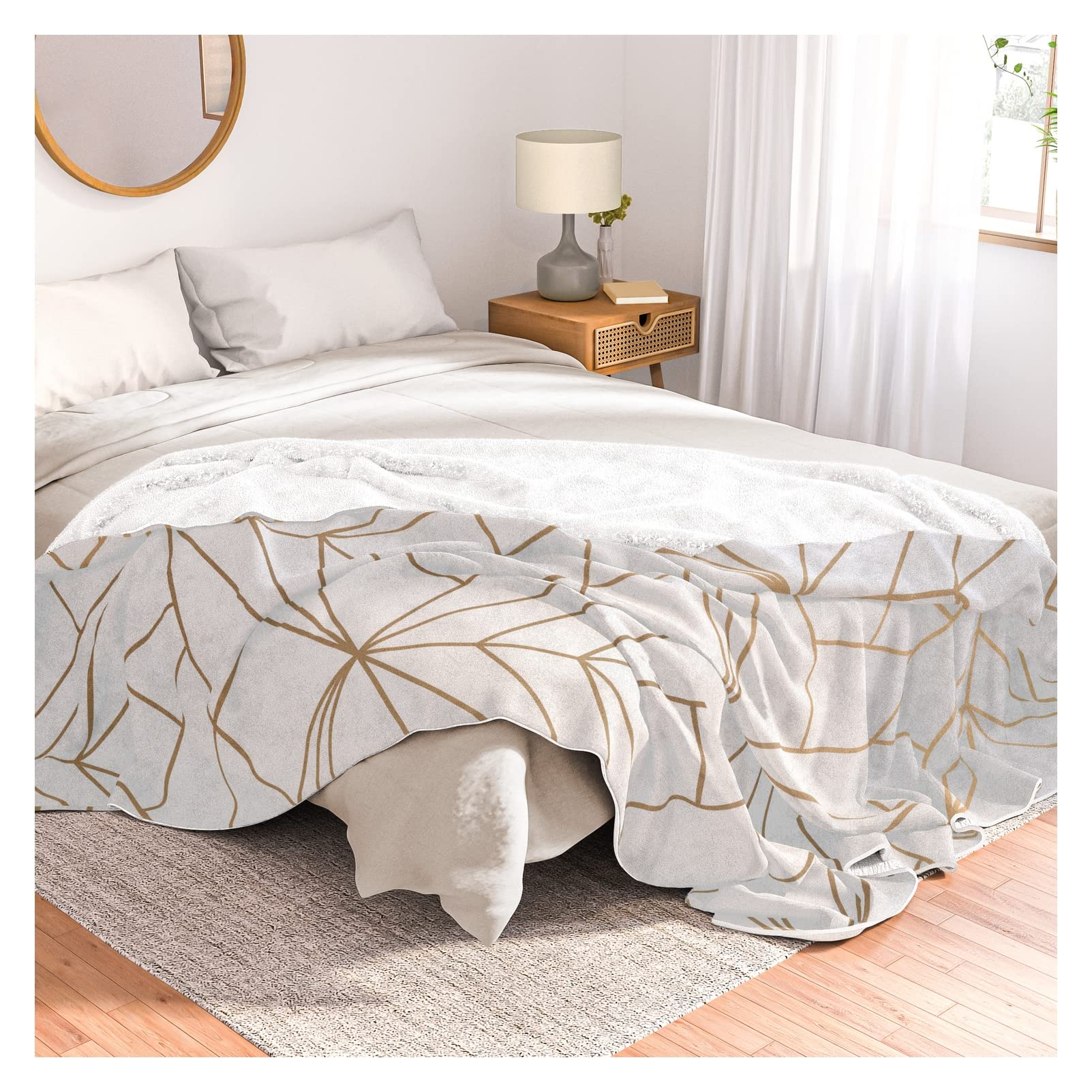 Vic Torys Geometric Gold Pattern Throw Blanket - 88