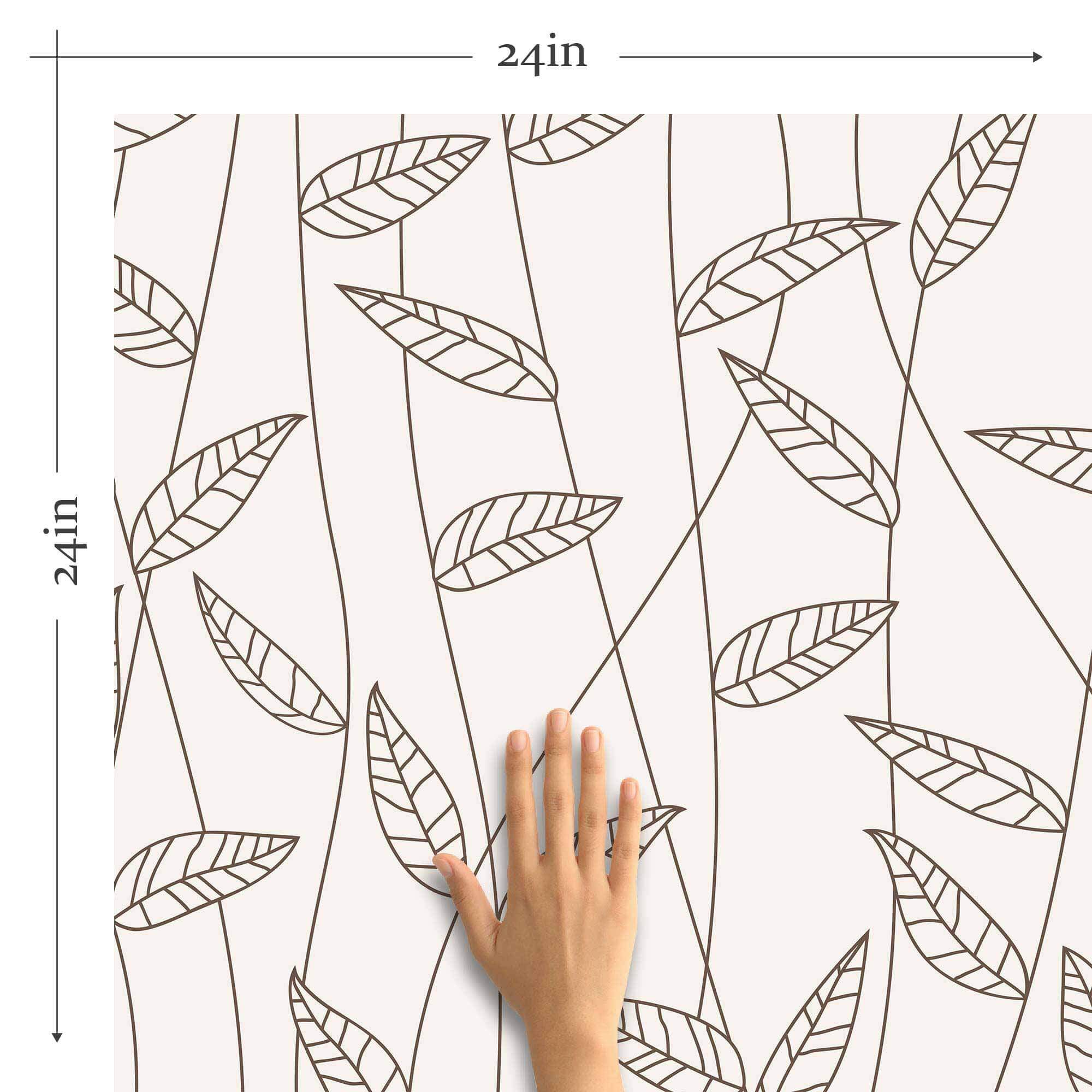 Black and White Leaves Peel and Stick Removable Wallpaper - Self-Adhesive Decorative Wall Covering for Bedroom, Living Room, Nursery & Office Decor
